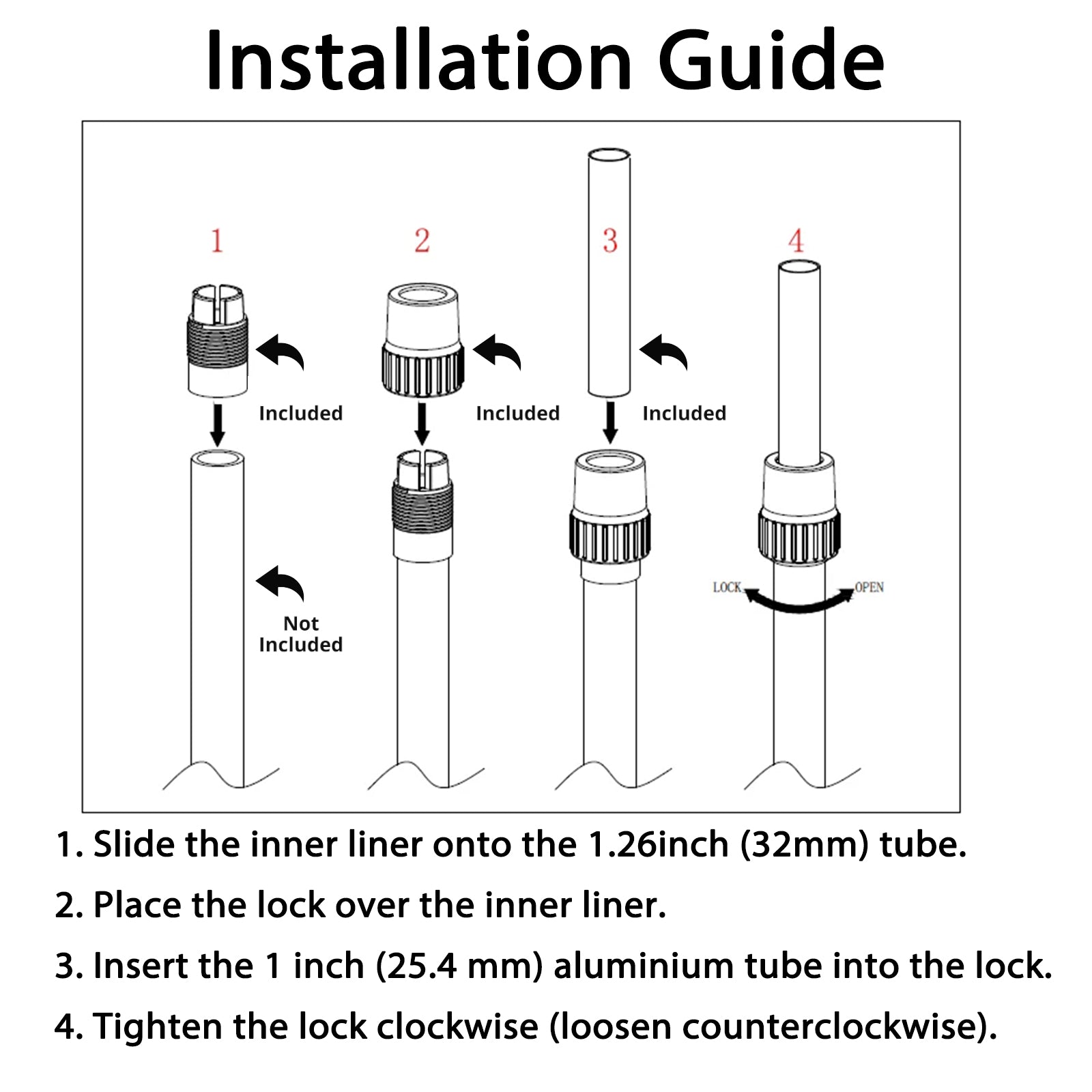 PanTech Weather Station Pole Adaptor for PT-HP2564- 1"*15cm tube with 1.2" to 1" adapter for WS-ACC-ODU-WS90