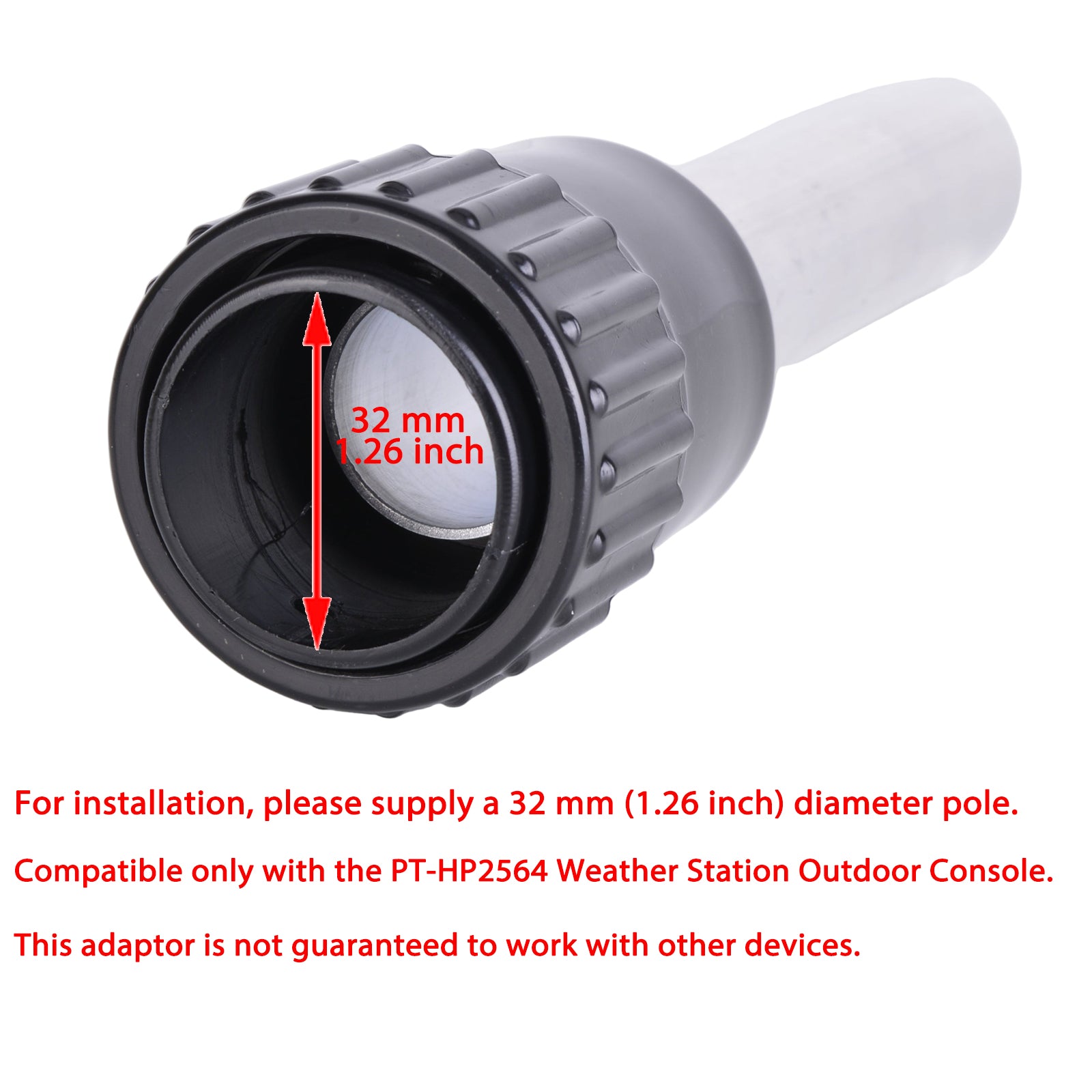 PanTech Weather Station Pole Adaptor for PT-HP2564- 1"*15cm tube with 1.2" to 1" adapter for WS-ACC-ODU-WS90