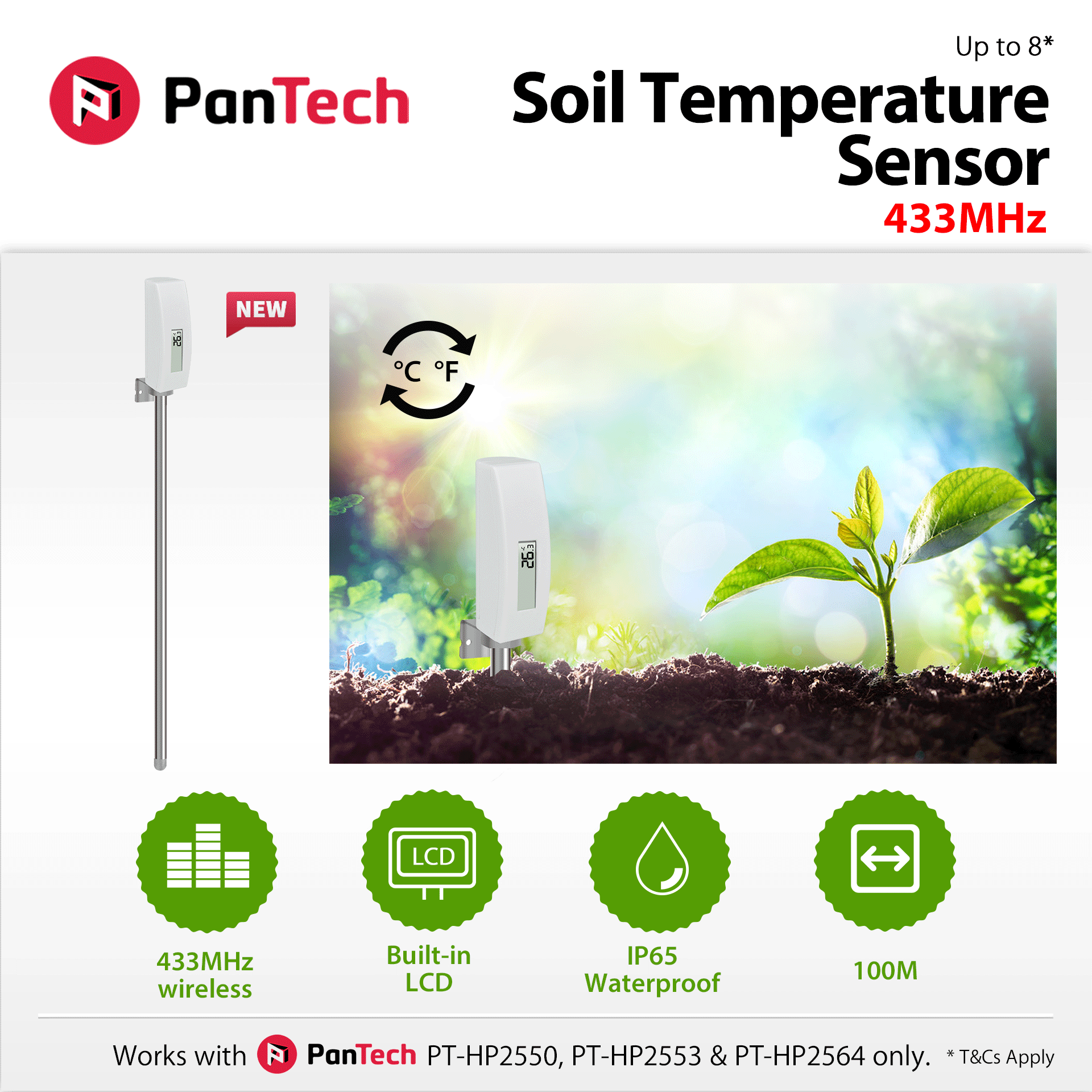 PanTech Weather Station Soil Temperature Sensor design for PanTech Weather Station PT HP2550 PT HP2553-AU STOCK