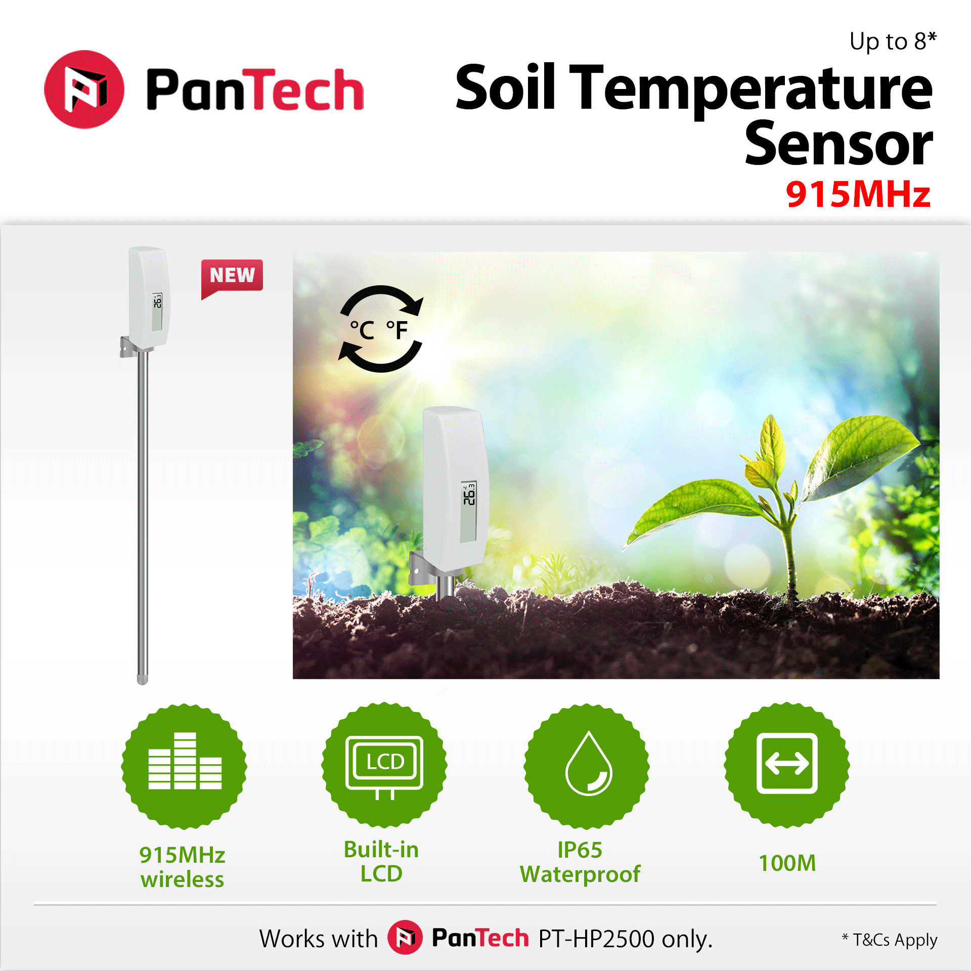PanTech Weather Station Soil Temperature Sensor design for PanTech Weather Station PT HP2500 915MHz-AU STOCK