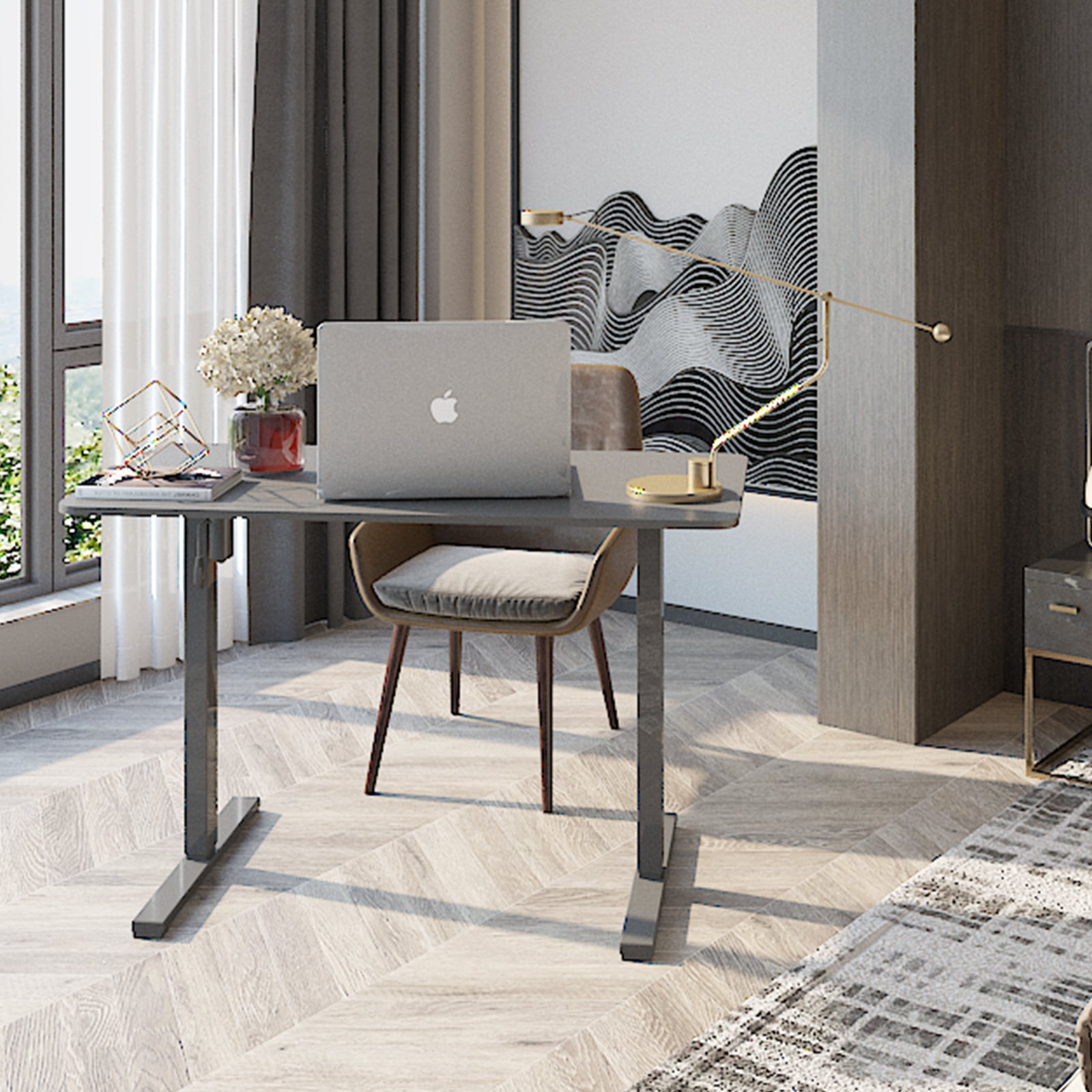 PanTech Electric Standing Desk Height Adjustable Black