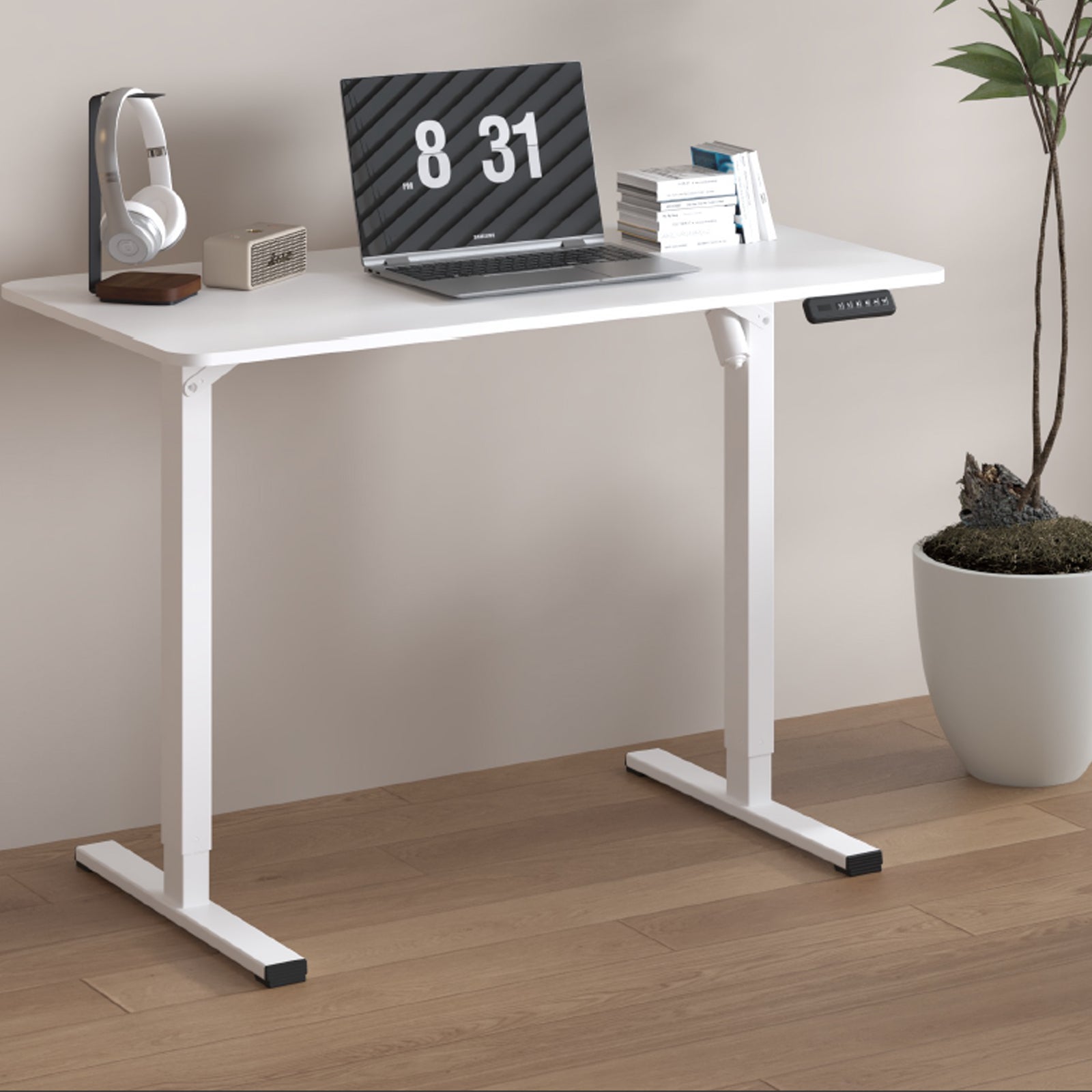 PanTech Electric Standing Desk Height Adjustable White