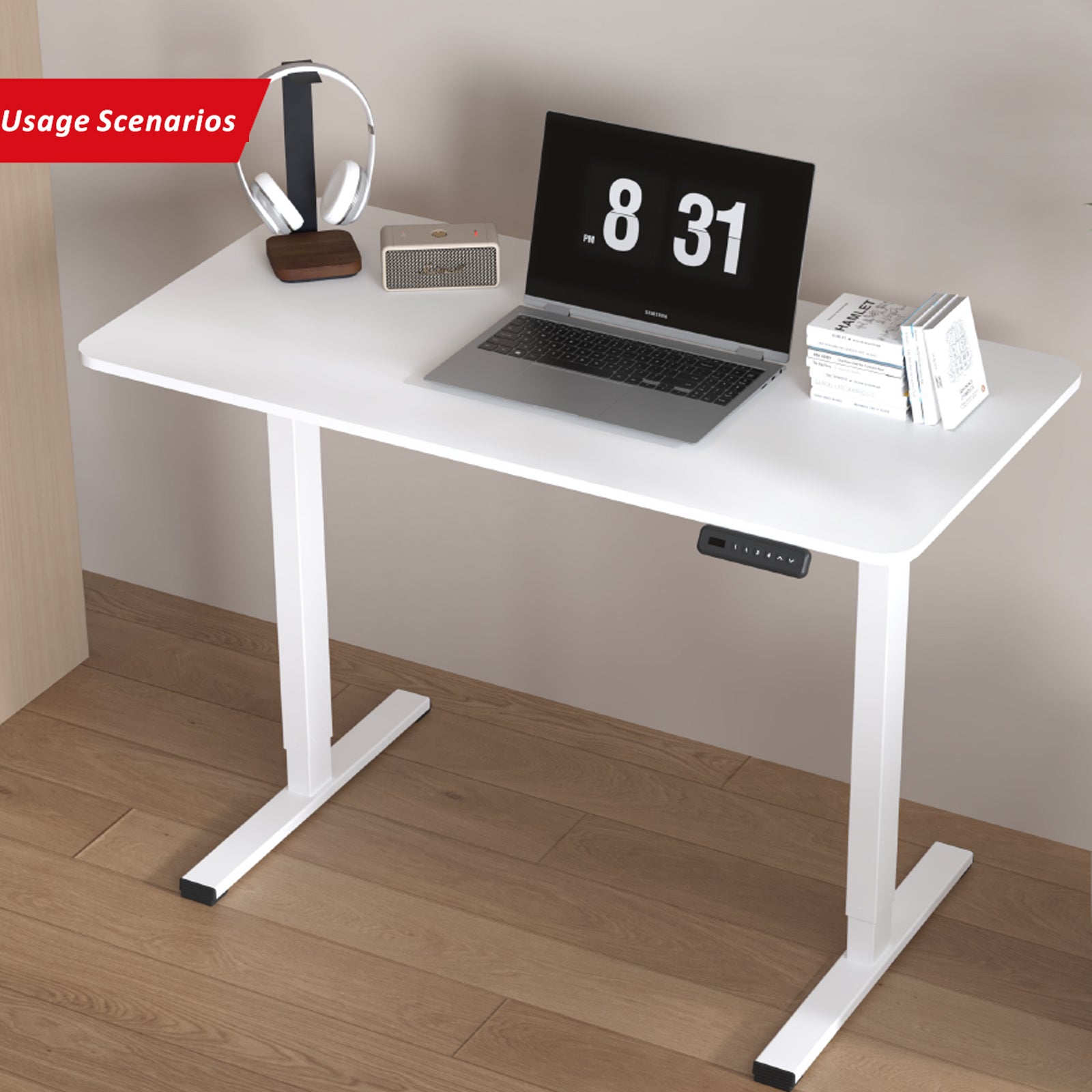 PanTech Electric Standing Desk Height Adjustable White