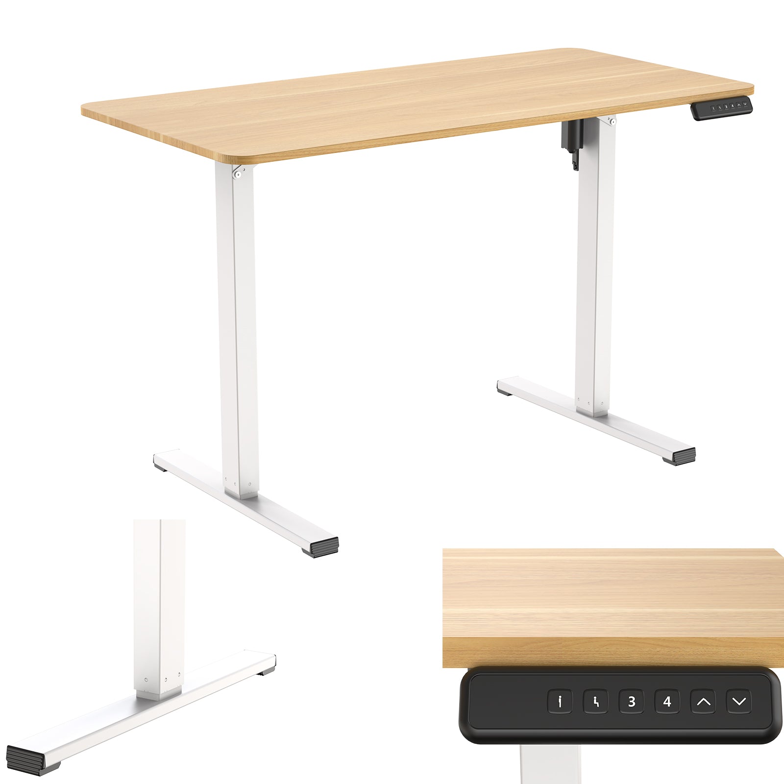 PanTech Standing Desk with Single Motor-Ergonomic Sit-Stand up Desk, 120x60 cm Desktop, Sturdy Steel Frame, Customizable Height (75-110 cm), Ideal for Home Office & Workspaces