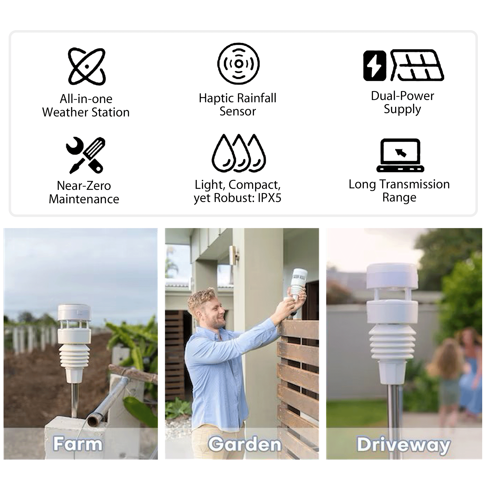 PanTech Weather Station Wireless Australia-Gen 7 IoT-Indoor Outdoor Weather Station-PT-HP2564- AU Stock