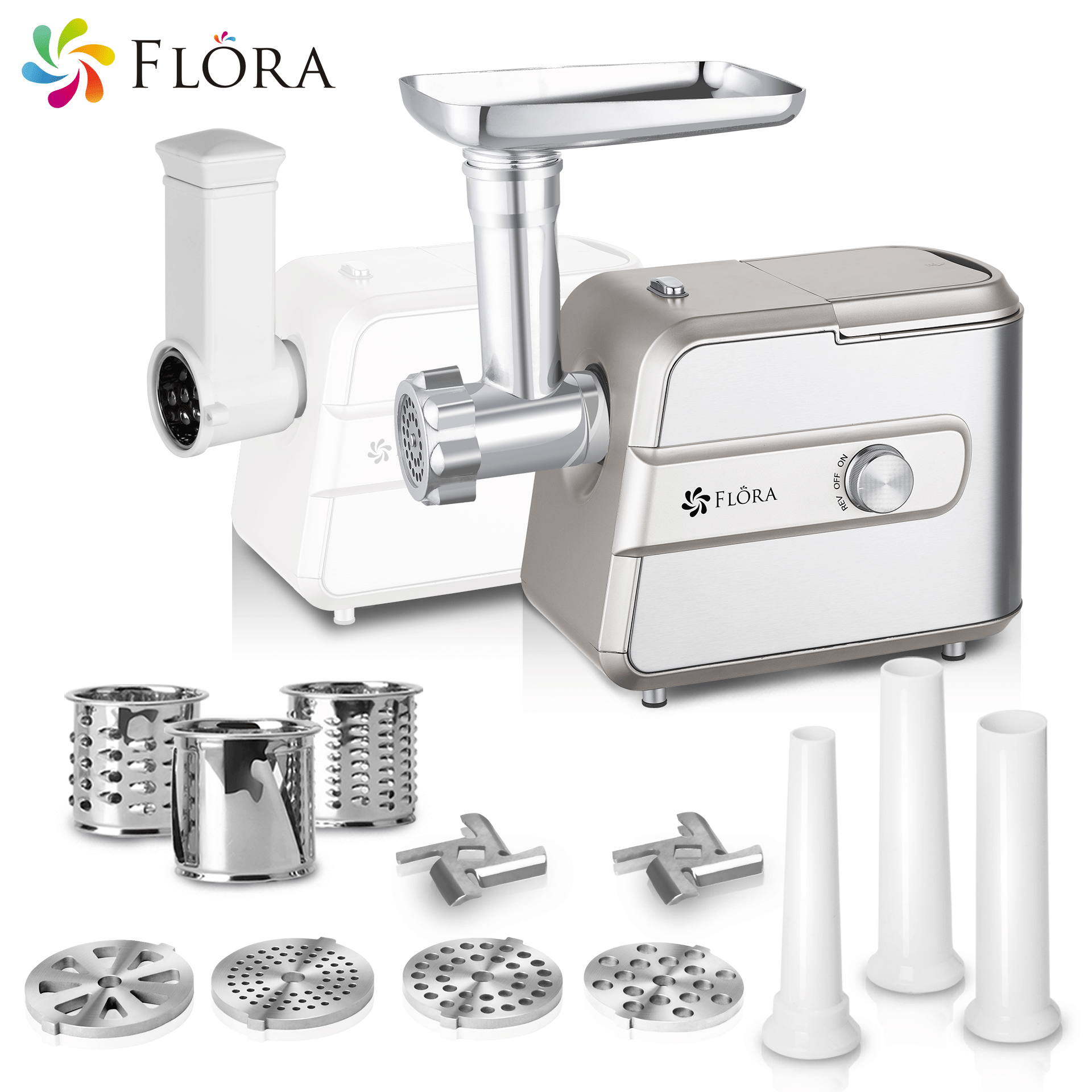 Flora Max 3000W Electric Meat Mincer Sausage Kibbe Maker Slicer Shredder Kit - AU STOCK