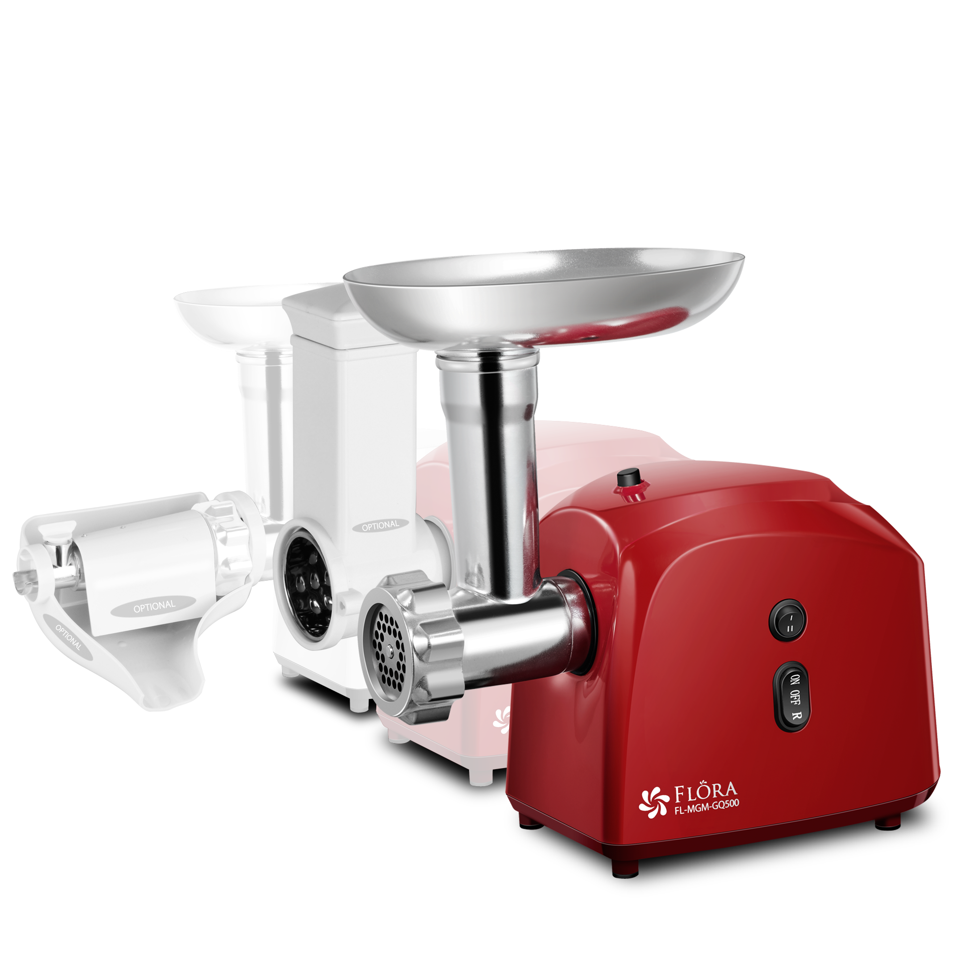 Flora Electric Meat Grinder Tomato Sauce Slicer Shredder PACKAGE