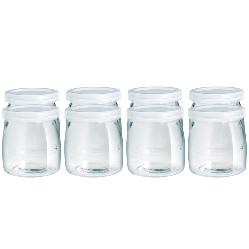 8pcs DIY Yoghurt Jars Pudding Jar with Lid Clear Glass Jar for Homemade Yogurt