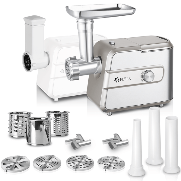 Flora Max 3000W Electric Meat Mincer Sausage Kibbeh Maker Slicer Shredder Kit-Premium Edition-Model: FL-MGM-GT550-AU Stock