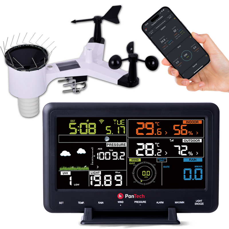 PanTech Weather Station WH2900 Station Colour LCD Wifi Wireless Weather Station PT-WH2900