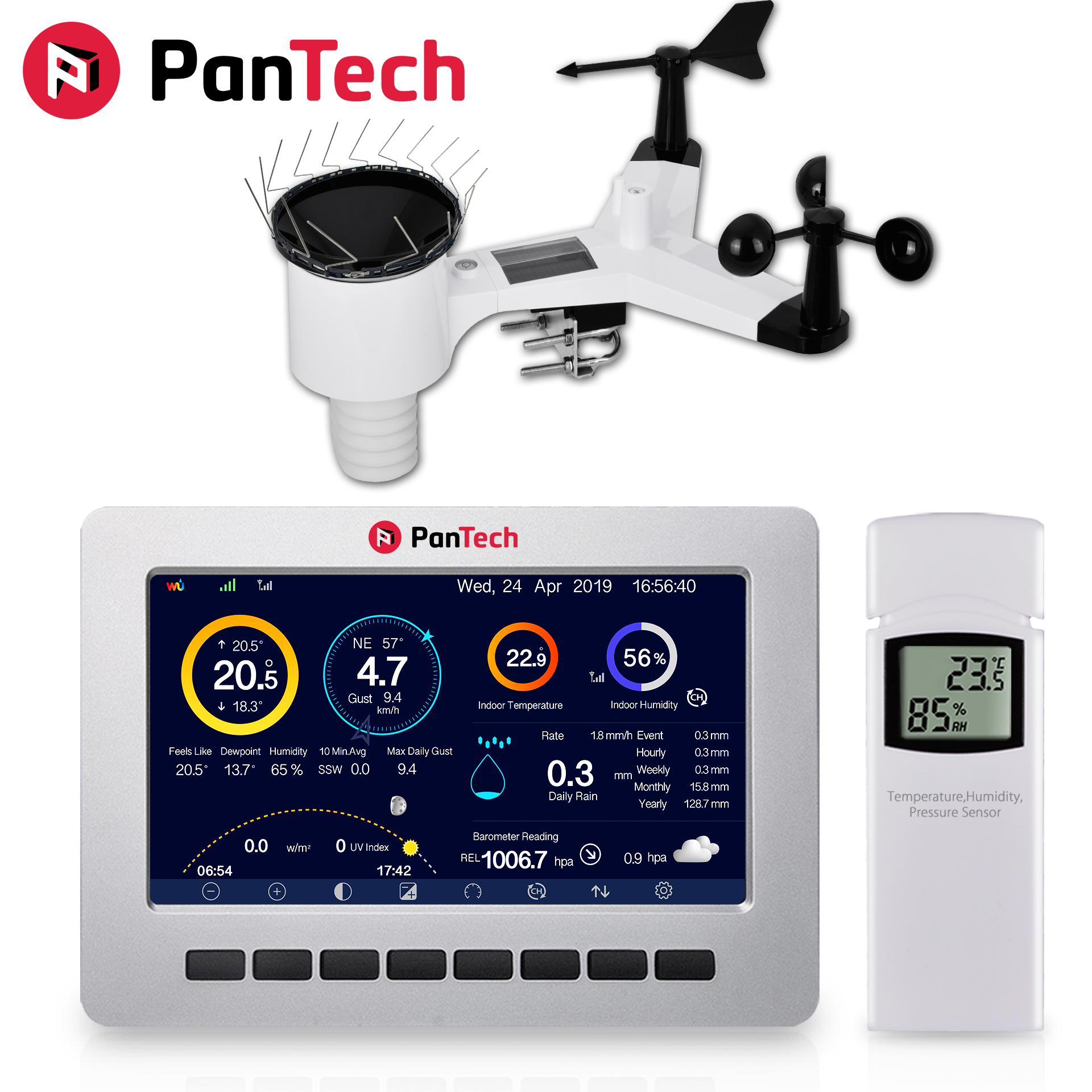 PanTech Wifi Weather Station Wireless Australia-Gen 5 IoT- TFT LCD Wireless Professional PT-HP2550-AU STOCK