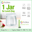 Flora Yoghurt  Glass Jars Pudding Jar with Lid Clear Glass Jar for Homemade Yogur-Designed for FL-YME-715 Yoghurt Maker Machine - AU Stock