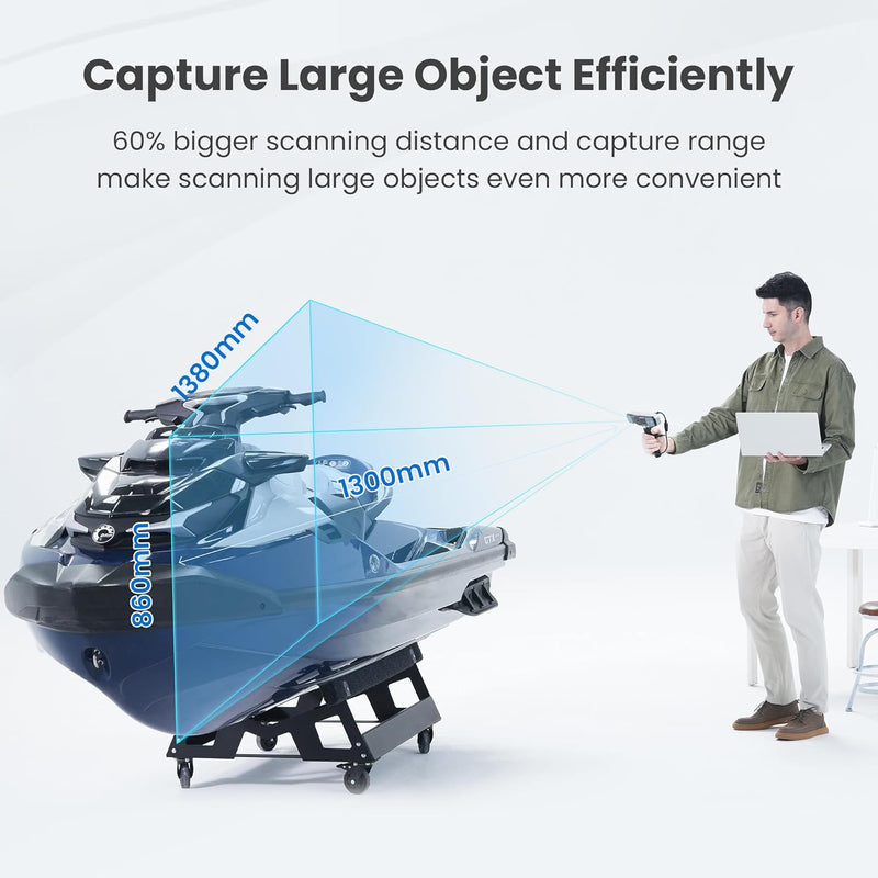 Revopoint RANGE 2 3D Scanner for 3D Printing Handheld, 3D Printer Scanner 0.1 mm Precision, 3D Modeling Built-in RGB Color Camera, Supports Body Face Large Objects Scan, Support Win/Android/iOS/macOS