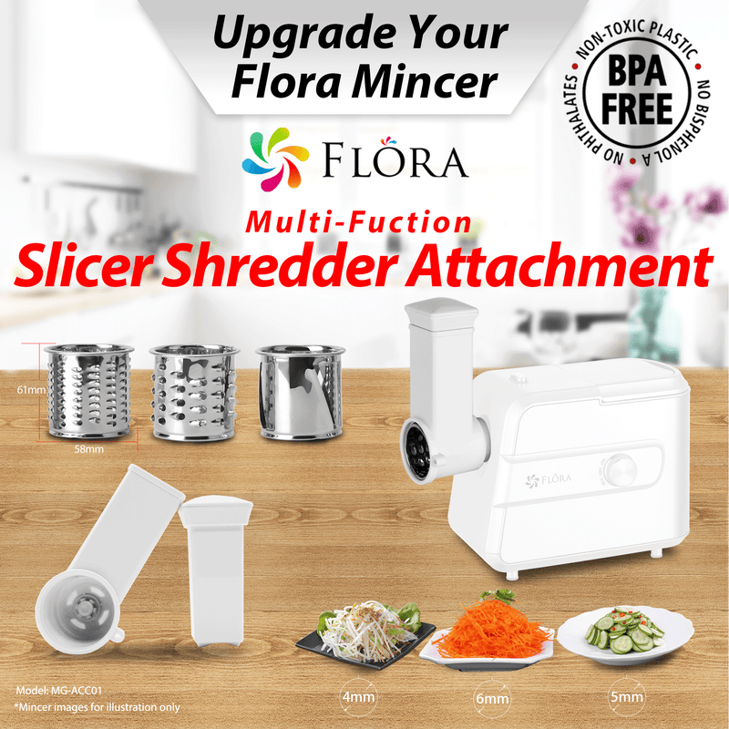 Slicer Shredder Attachment for Flora 500 550 Series Electric Meat Mincer Grinder
