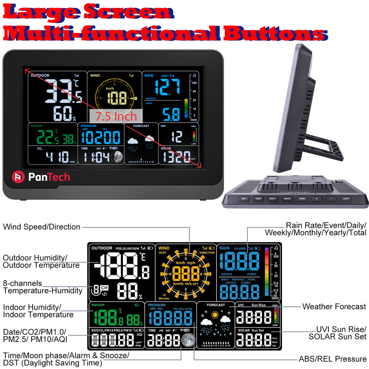 PanTech Weather Station Indoor Console Unit WS-ACC-CON-3900 for PT-WS3900