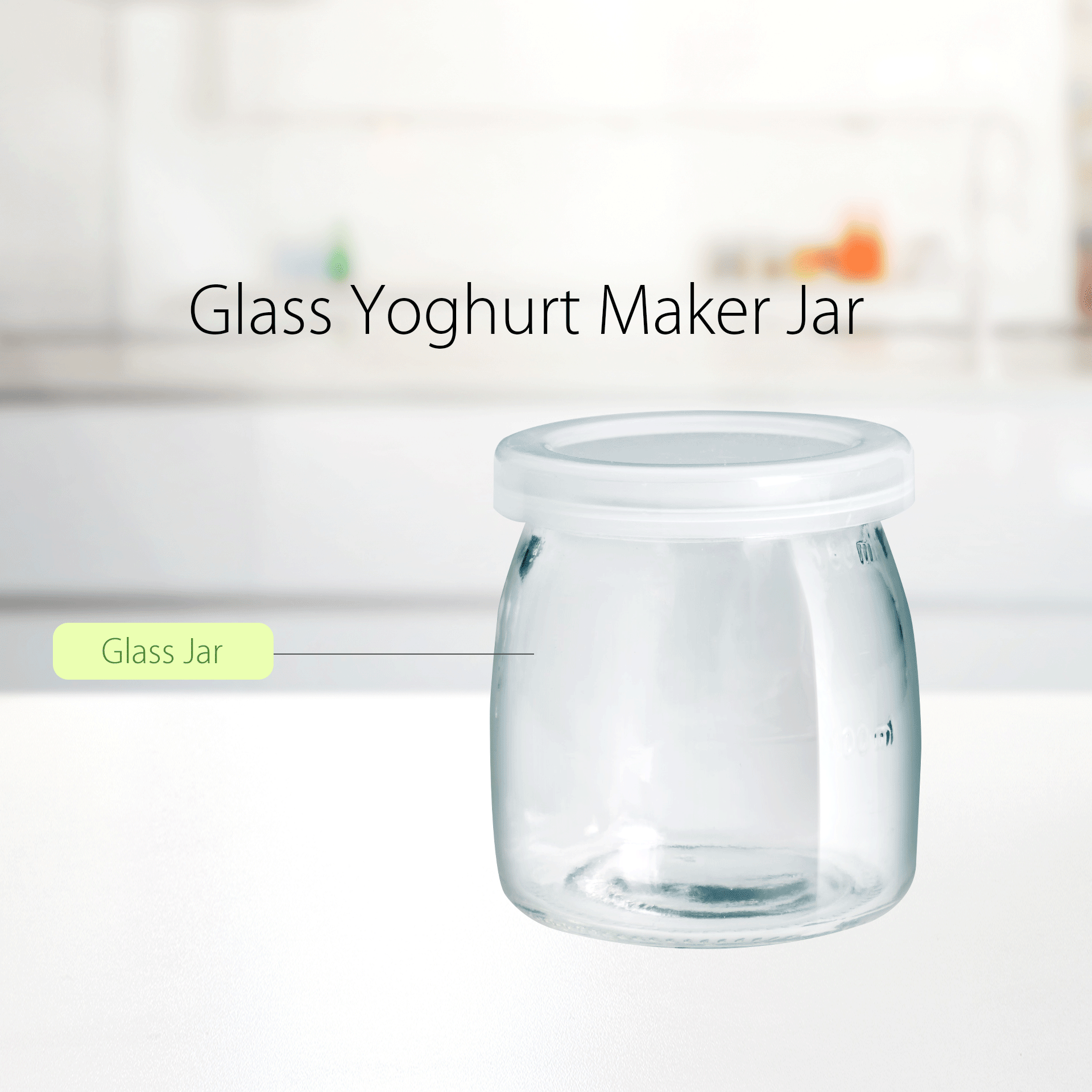 Flora Yoghurt  Glass Jars Pudding Jar with Lid Clear Glass Jar for Homemade Yogur-Designed for FL-YME-715 Yoghurt Maker Machine - AU Stock
