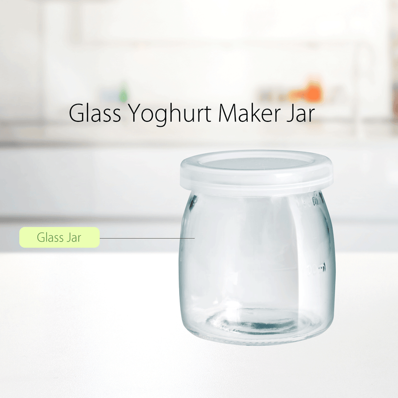 Flora Yoghurt  Glass Jars Pudding Jar with Lid Clear Glass Jar for Homemade Yogur-Designed for FL-YME-715 Yoghurt Maker Machine - AU Stock