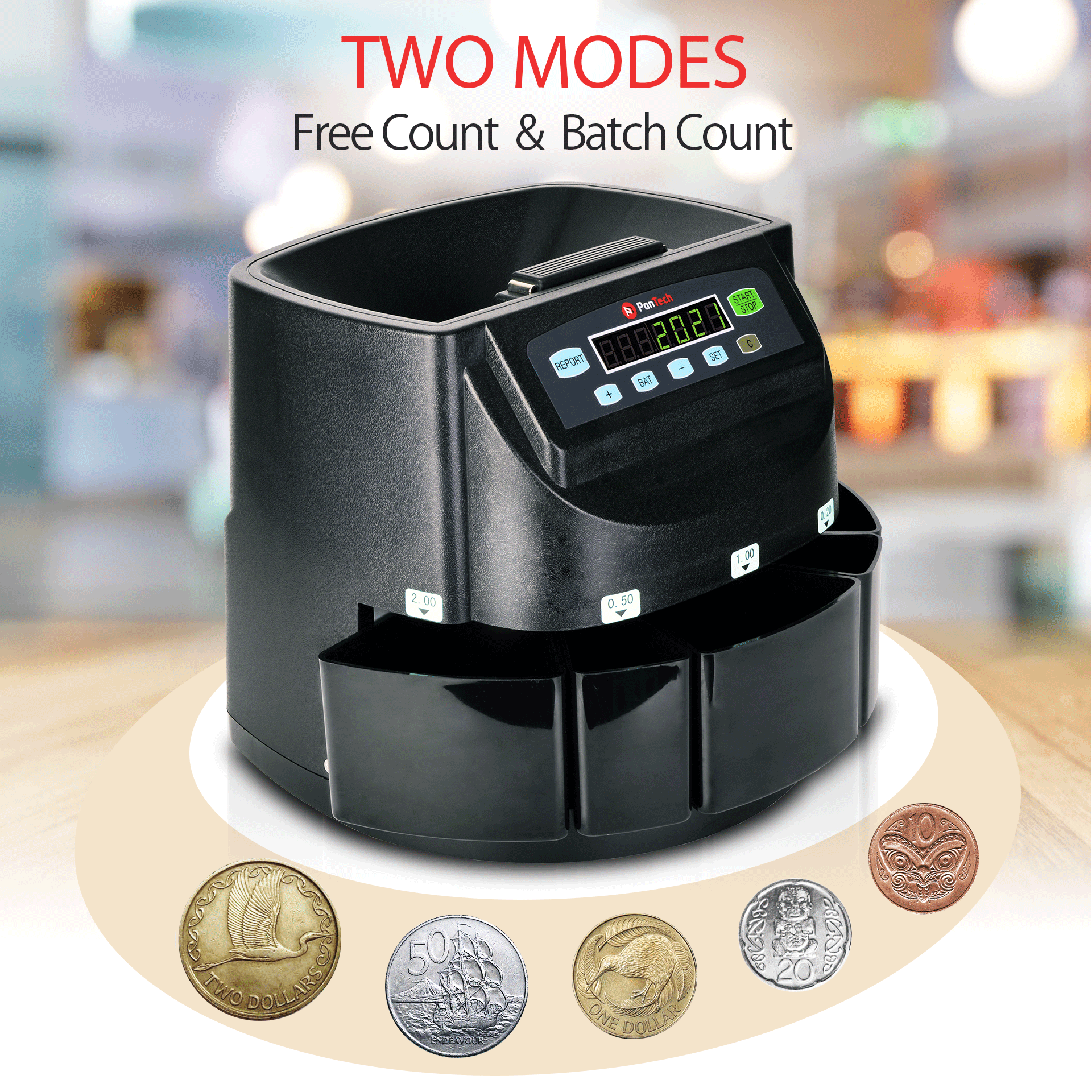PanTech New Zealand NZ Coin Sorter Counter Automatic Electronic Counting Machine