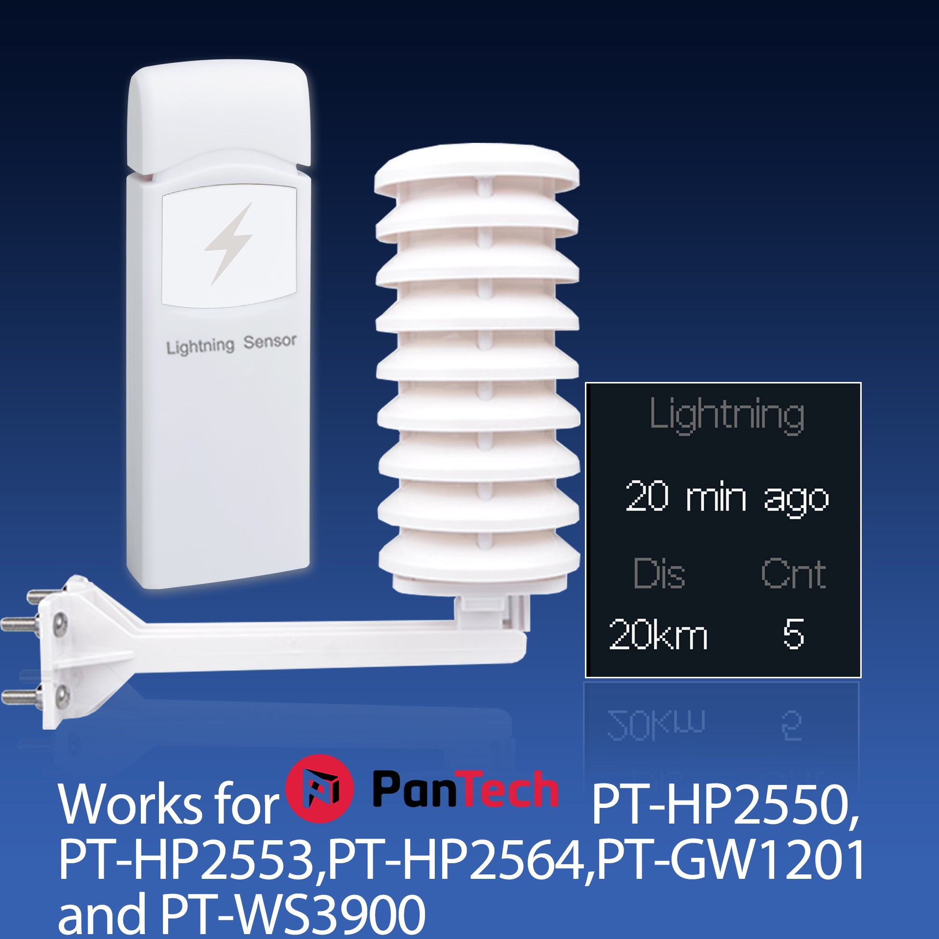 PanTech Weather Station Thunder and Lightning Sensor-Compatible with the PanTech Weather Station PT-HP2550, PT-HP2553, PT-HP2564,PT-GW1201,PT-WS3900-AU Stock