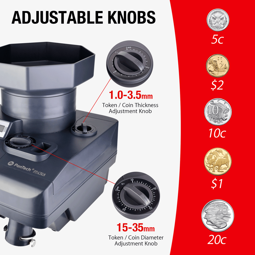 PanTech High Speed Token Coin Counter Machine 2300 Coins/Min