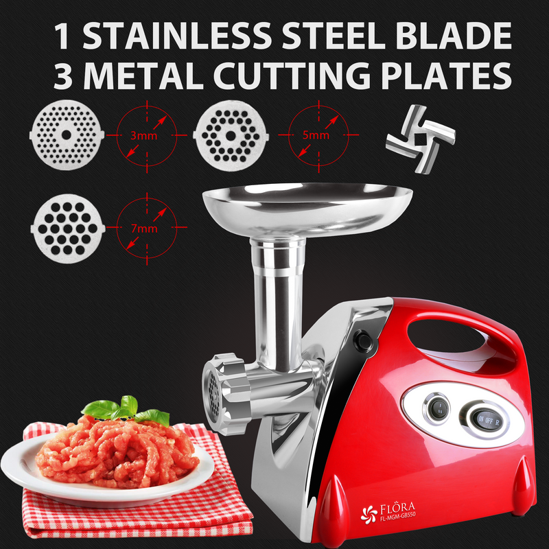 Flora Electric Meat Mincer-Poweful Electric Grinder 2800W -Stainless Steel Blades-Sausage Maker-Model: FL-MGM-Lite Edition-GB550-AU STOCK