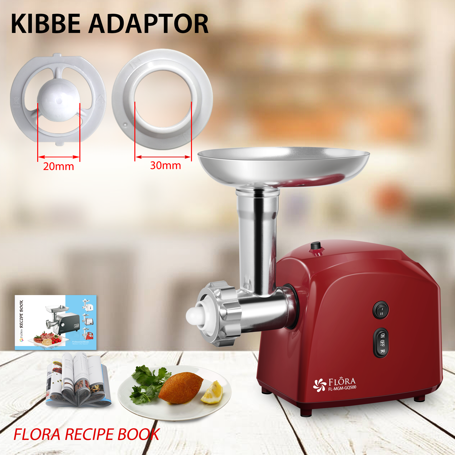 Flora Electric Meat Grinder Tomato Sauce Slicer Shredder PACKAGE