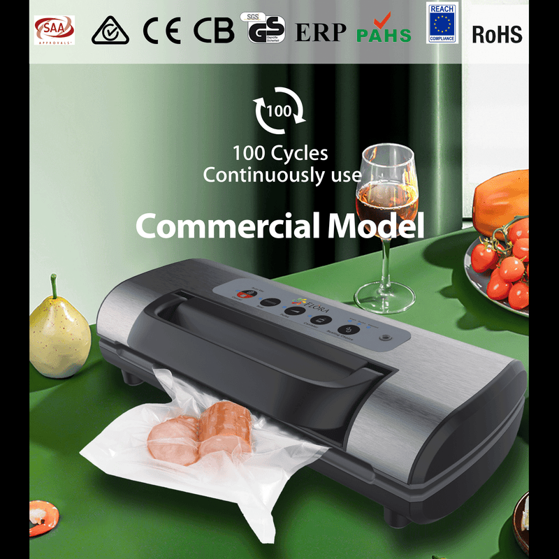 Flora Commercial Food Vacuum Sealer Saver Storage Machine Bonus Precut 22 28 Bag - Model: FL-FVS-3206-AU Stock