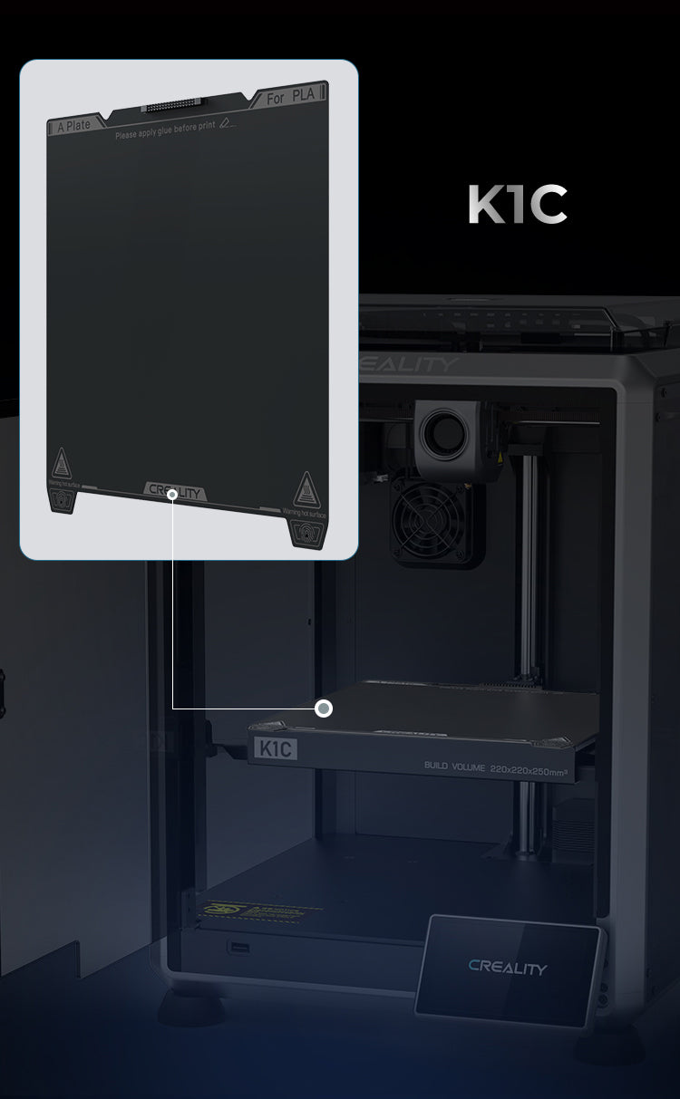 Creality K1C Build Plate 235x235mm Original Smooth PEI Sheet with Nozzle Cleaner Flexible Spring Steel Magnetic Platform Plate for K1/K1C/Ender 3/3 V2/3 V3/3 V3 KE/3 V3 SE/3 Neo/3 V2 Neo