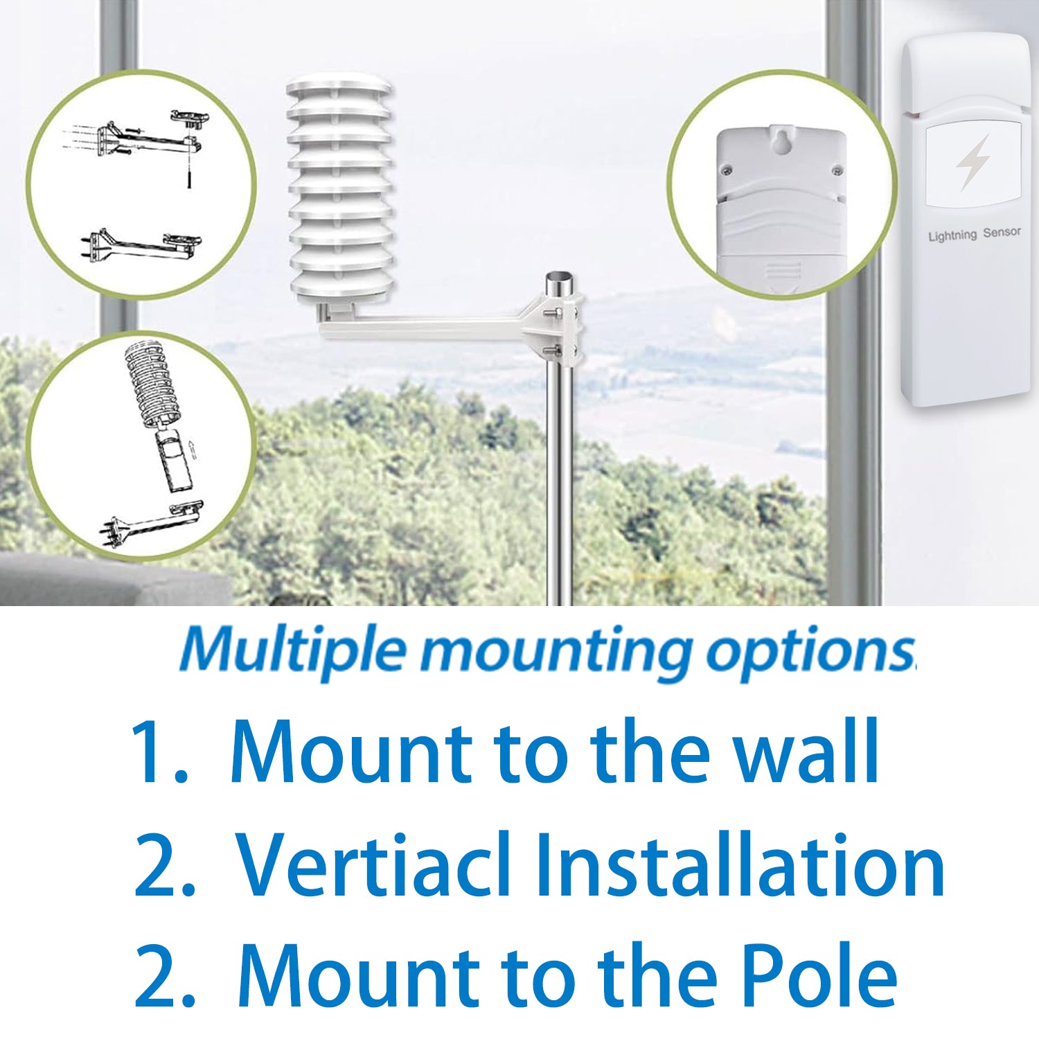 PanTech Weather Station Thunder and Lightning Sensor-Compatible with the PanTech Weather Station PT-HP2550, PT-HP2553, PT-HP2564,PT-GW1201,PT-WS3900-AU Stock
