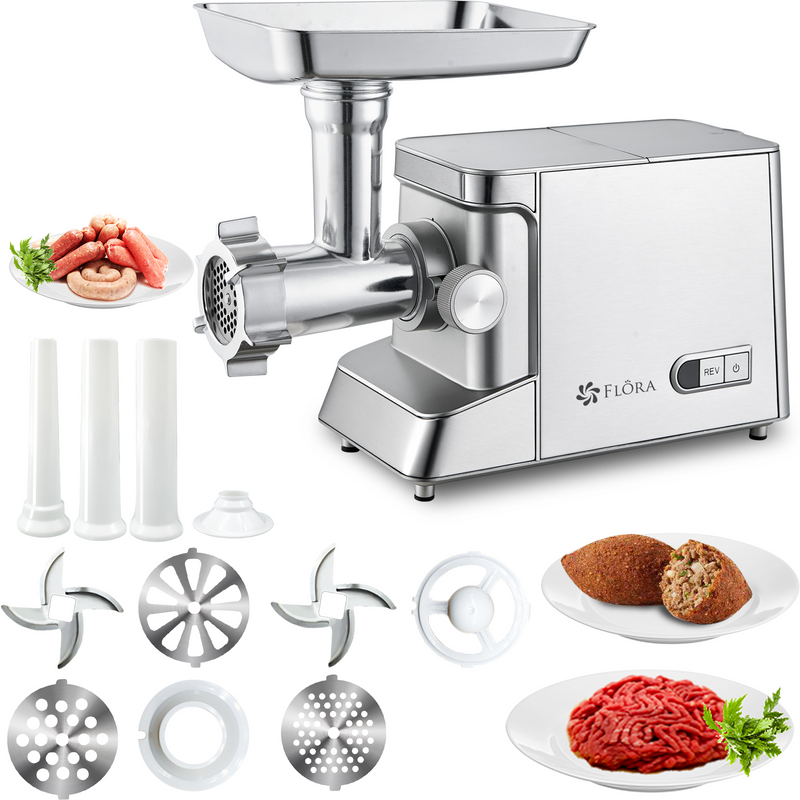 Flora Max 3400W Electric Meat Mincer Sausage Filler Stuffer Kibbeh Maker Machine-Ultra Edition-Model: FL-MGM-GH700-AU Stock