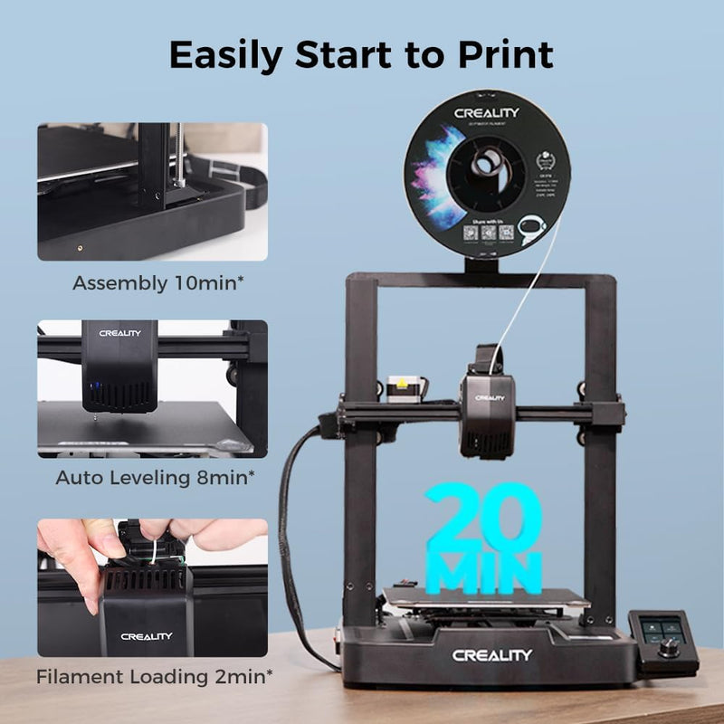 Creality Ender-3 V3 SE FDM 3D Printer with Hassle-free Auto Leveling, 250mm/s Printing Speed, Direct Extruder, Dual Z-axis, Y-axis Dual Linear Shafts, Auto-load Filament, 220*220*250mm Build Volume