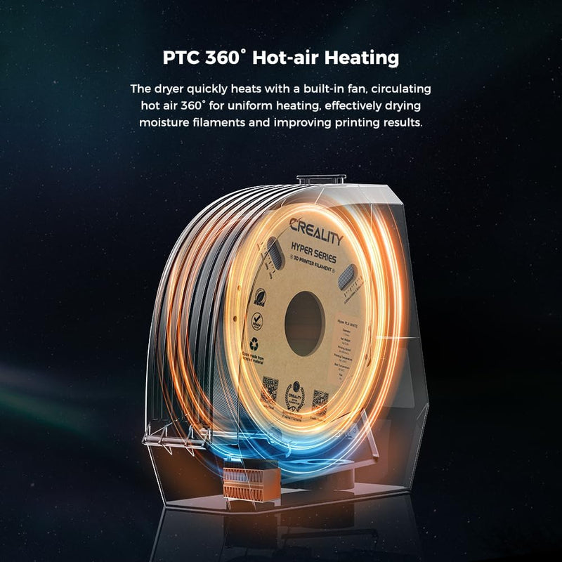 Creality Space Pi Filament Dryer, 360° 110W PTC Hot-Air Heating 3D Printer Filament Dryer Box with Fan, Filament Dehydrator Storage for PLA ABS PETG PA Filament 1.75 2.85mm-AU STOCK