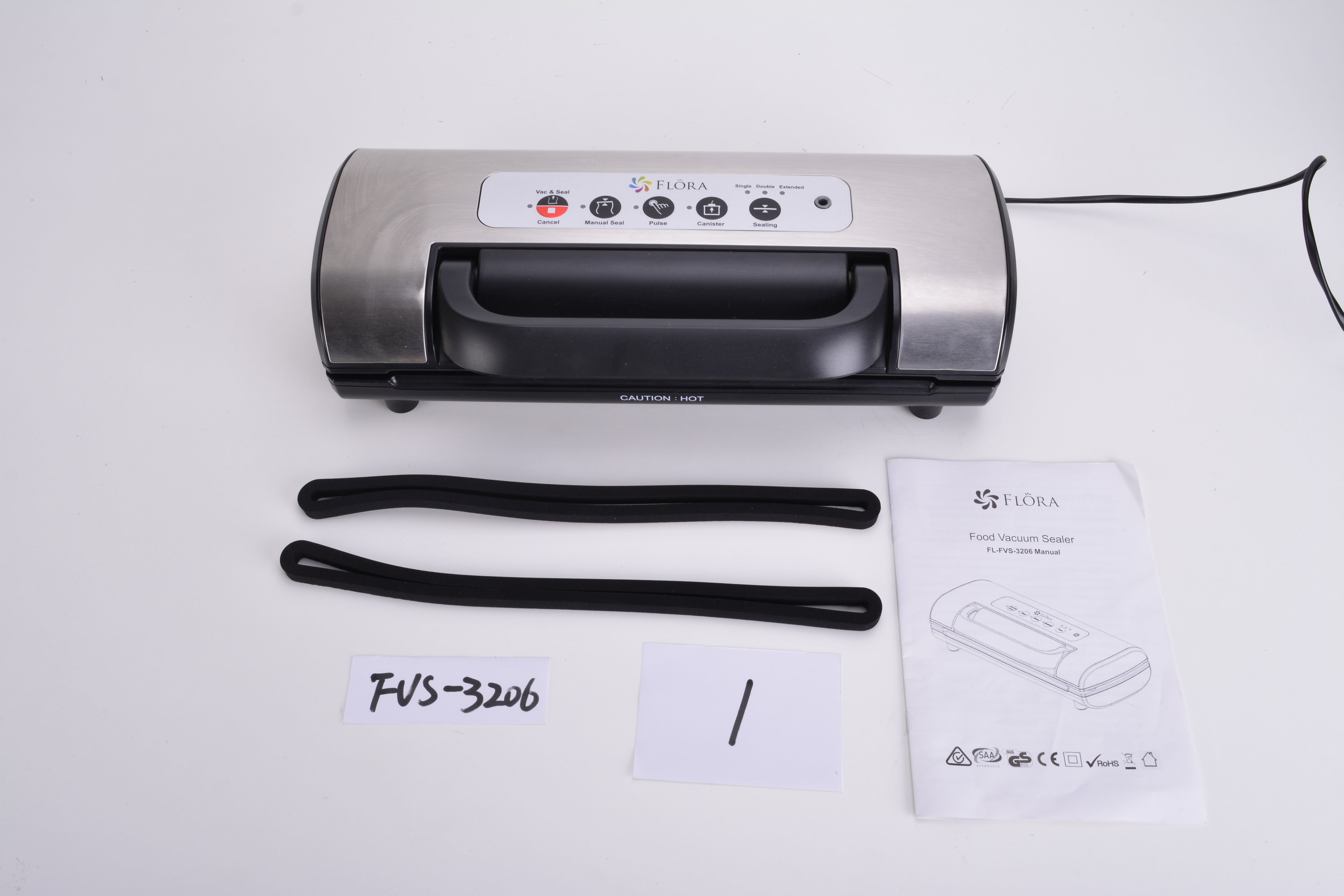 Flora Food Vacuum Sealer Machine-One Touch with Max.80Kpa-FL-FVS-3206 with 3 Months Warranty - Cash for Pickup Only