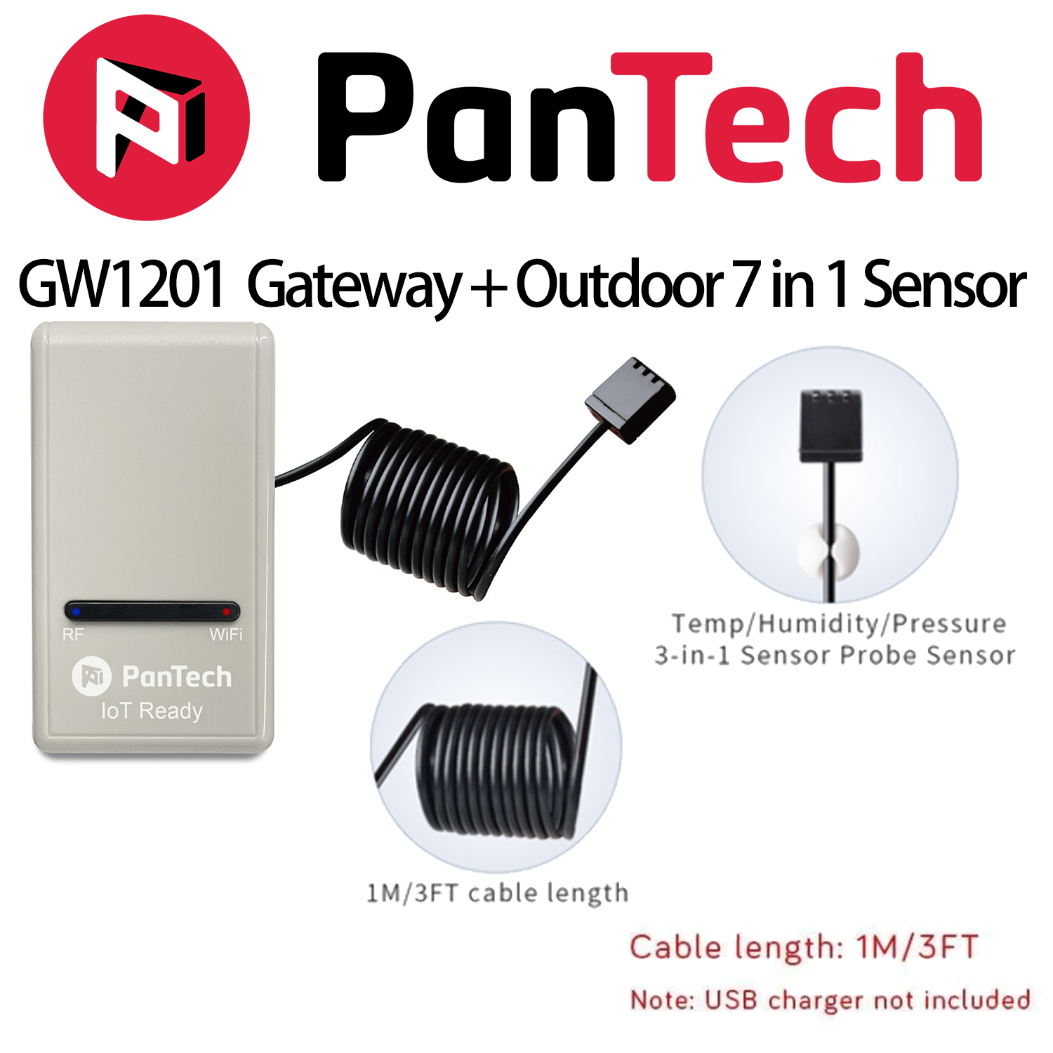 PanTech Weather Station Wireless Australia-Gen 3 SE IoT- Gate Way- Indoor and Outdoor Sensors-PT-GW1201-AU STOCK