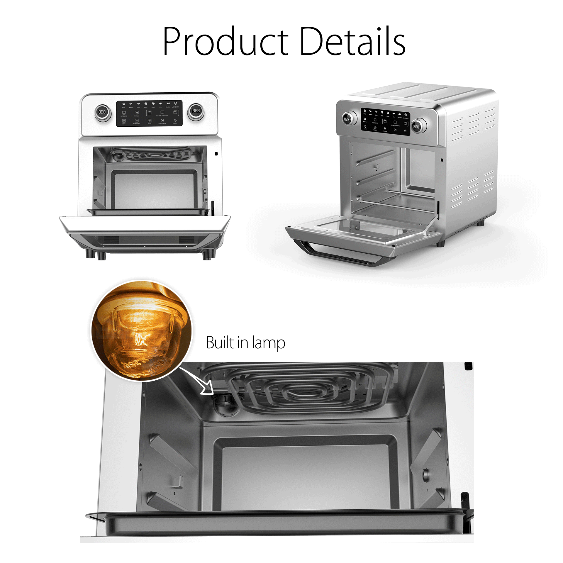 Flora Air Fryer 1700W Multifuctional Food Dehydrator Oven Healthy Cooker Low Fat