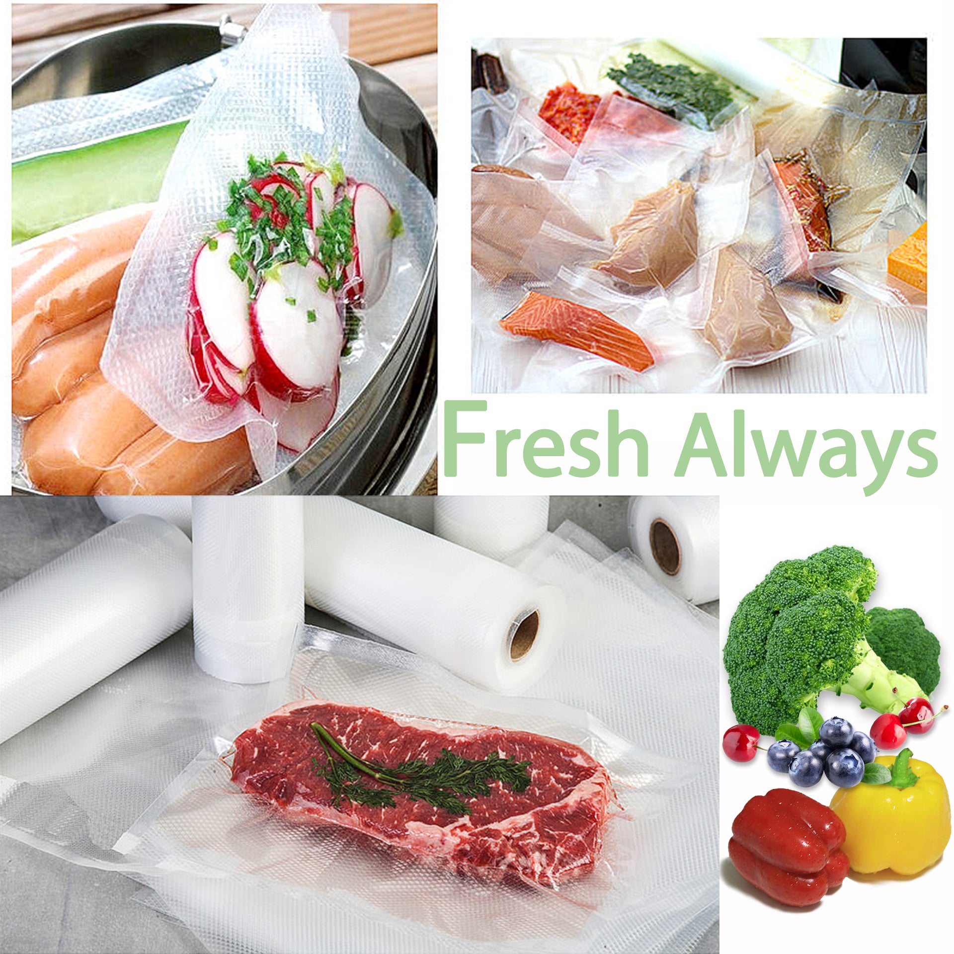 Flora Food Vacuum Sealer Bag Roll Storage Saver Seal rolls 22cm or 28cm 5M and 6M for FL-FVS-5199