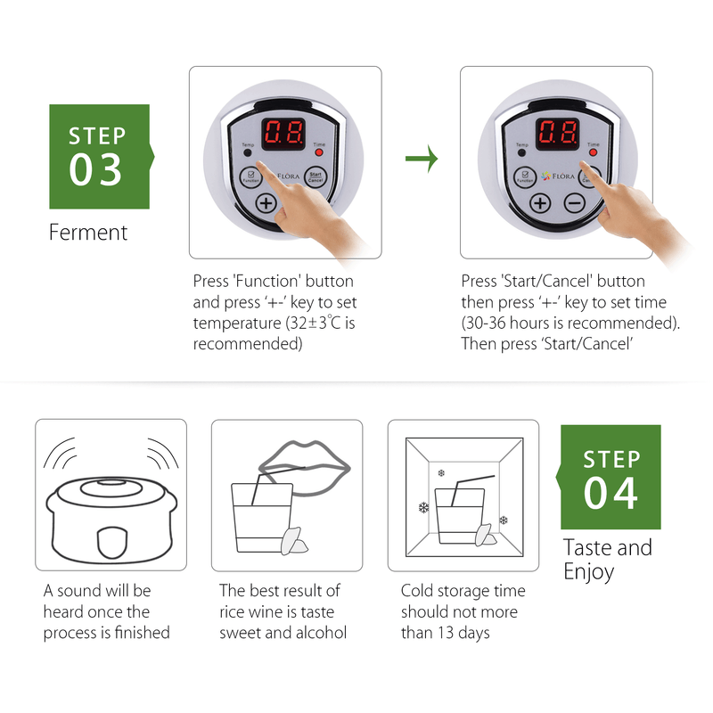 Flora Yoghurt Maker Machine-Electric Automatic Yogurt Making Machine-Large Capacity 1.5L with Natto/Rice Wine Function7 Glass Jars-Home Organic Yogurt Incubator- Fermented Curd Maker-FL-YME-715