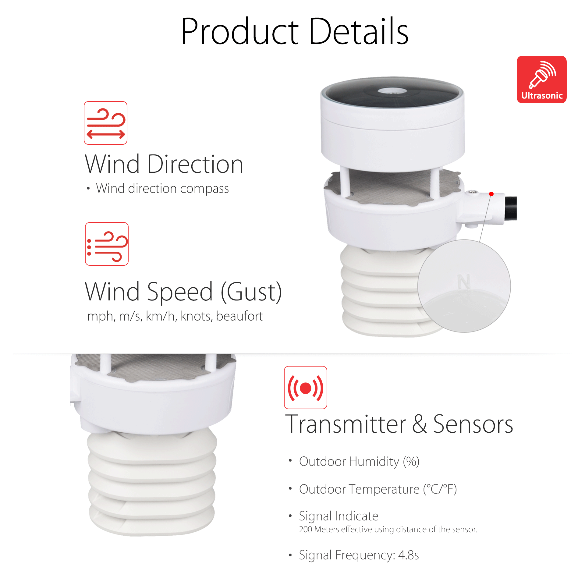 PanTech Weather Station Wireless Australia - Gen 6 IoT- Wifi Ultrasonic-Solar Power-PT-HP2553- AU Stock