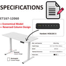 PanTech Electric Standing Desk Height Adjustable White