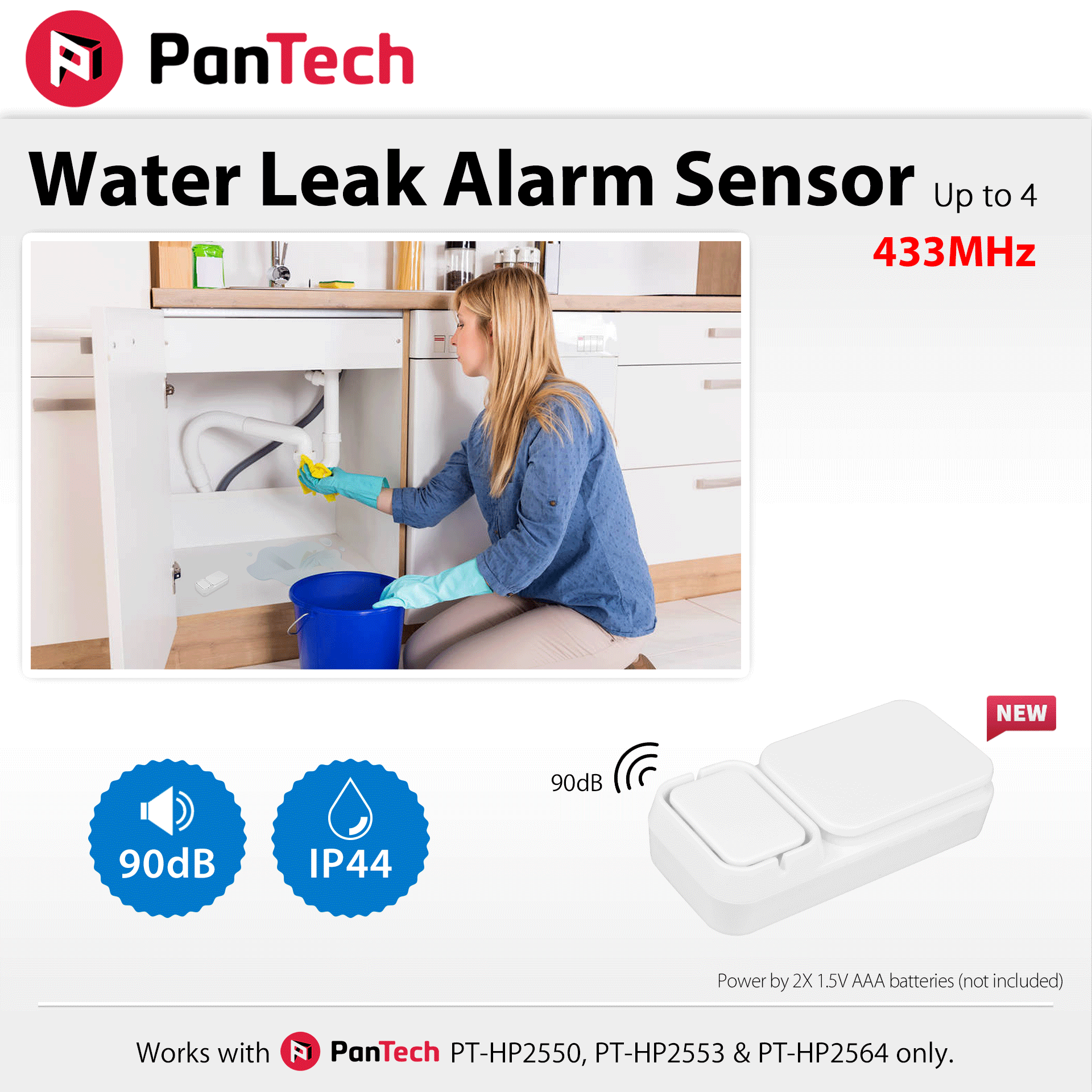 PanTech Water Leak Alarm Sensor design for PanTech Weather Station PT-HP2550 & PT-HP2553-AU STOCK