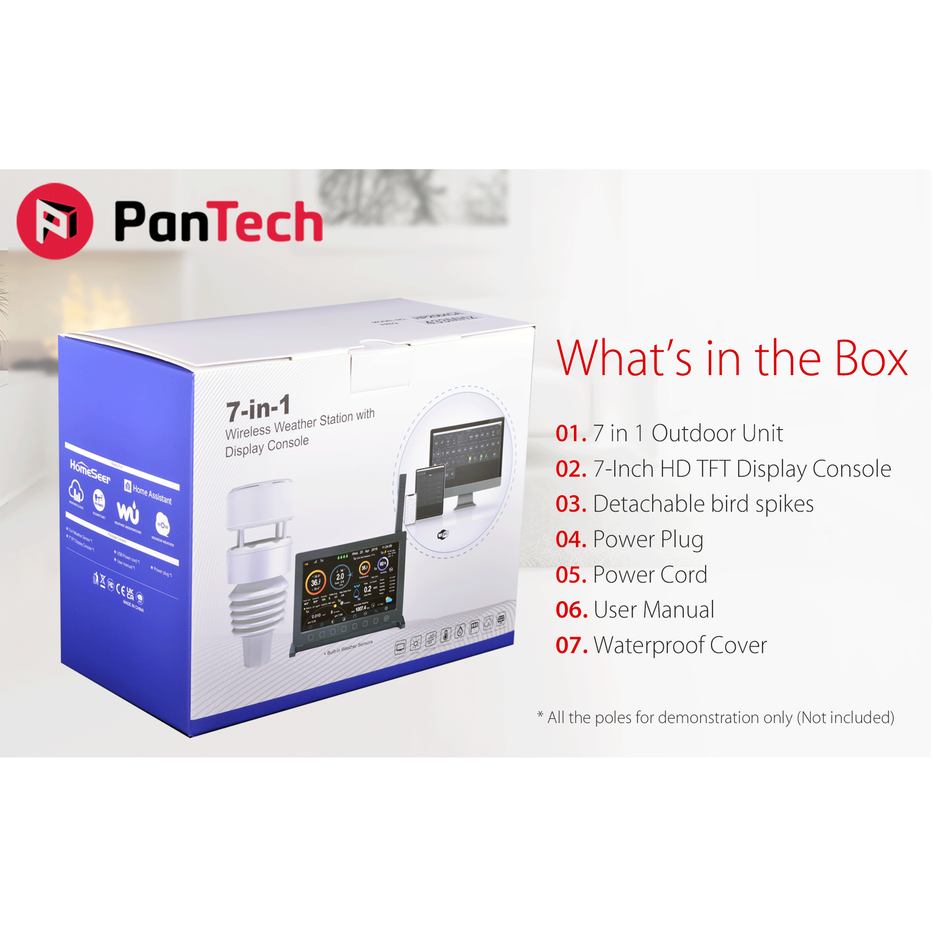 PanTech Weather Station Wireless Australia-Gen 7 IoT-Indoor Outdoor Weather Station-PT-HP2564- AU Stock