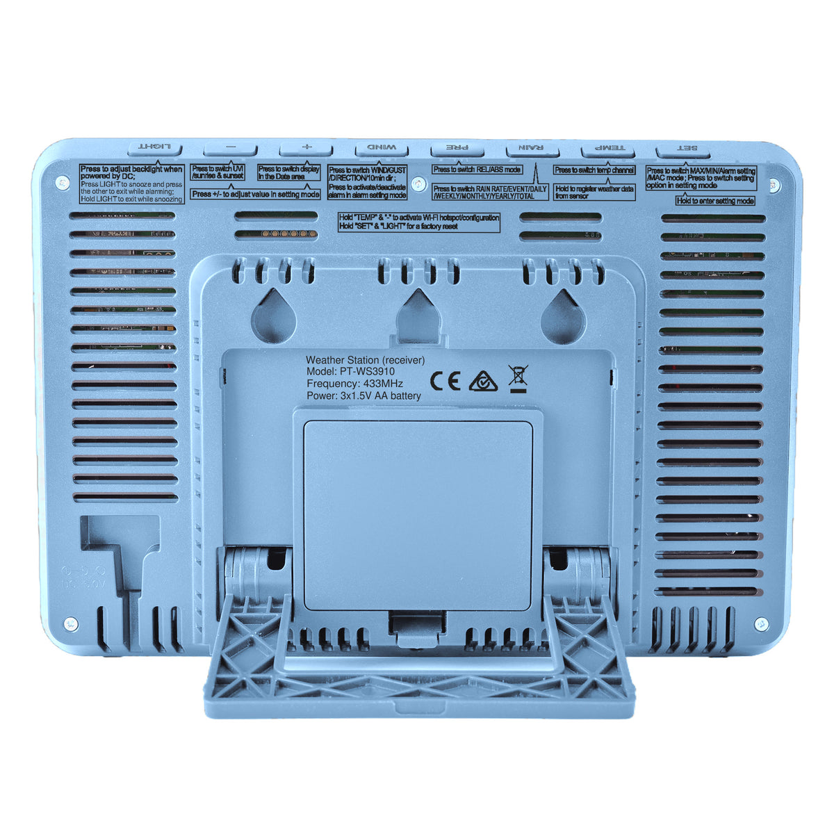 PanTech Weather Station Wi-Fi Solar Outdoor Sensor 7.5" Indoor Display PT-WS3910