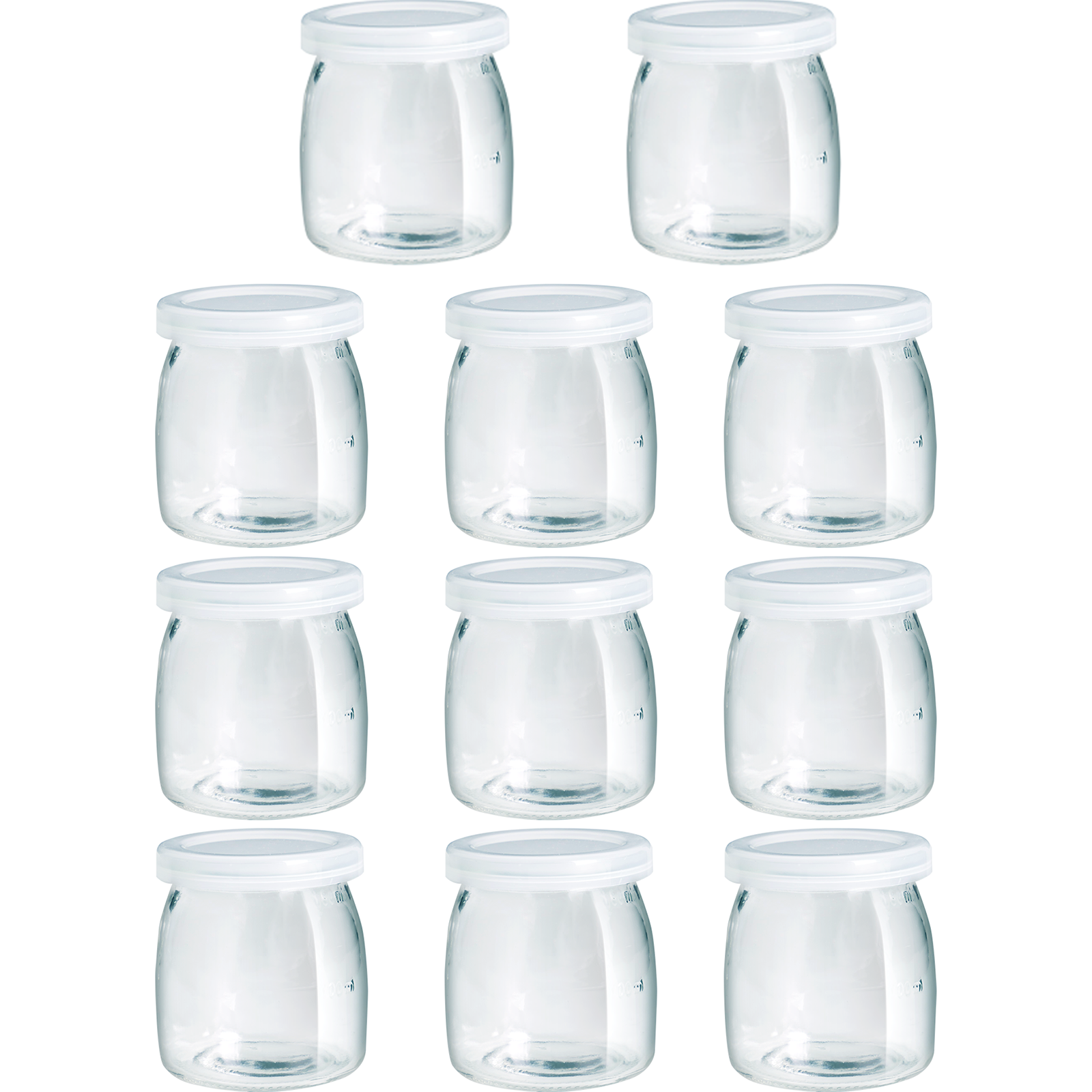Flora Yoghurt  Glass Jars Pudding Jar with Lid Clear Glass Jar for Homemade Yogur-Designed for FL-YME-715 Yoghurt Maker Machine - AU Stock