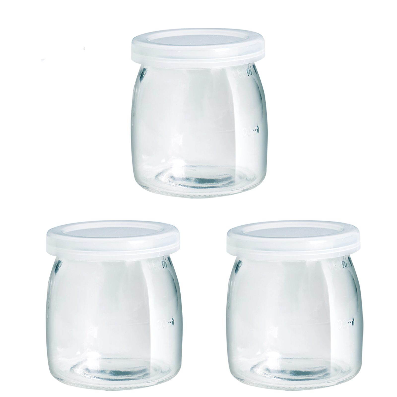 Flora Yoghurt  Glass Jars Pudding Jar with Lid Clear Glass Jar for Homemade Yogur-Designed for FL-YME-715 Yoghurt Maker Machine - AU Stock