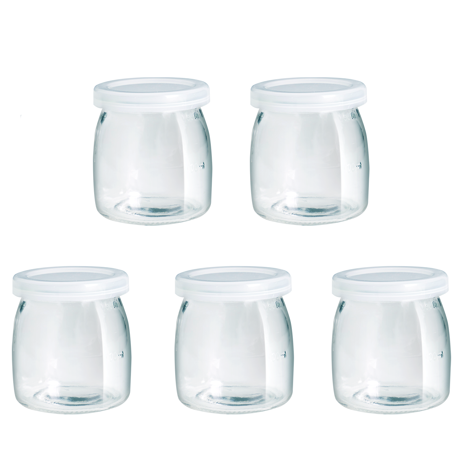 Flora Yoghurt  Glass Jars Pudding Jar with Lid Clear Glass Jar for Homemade Yogur-Designed for FL-YME-715 Yoghurt Maker Machine - AU Stock