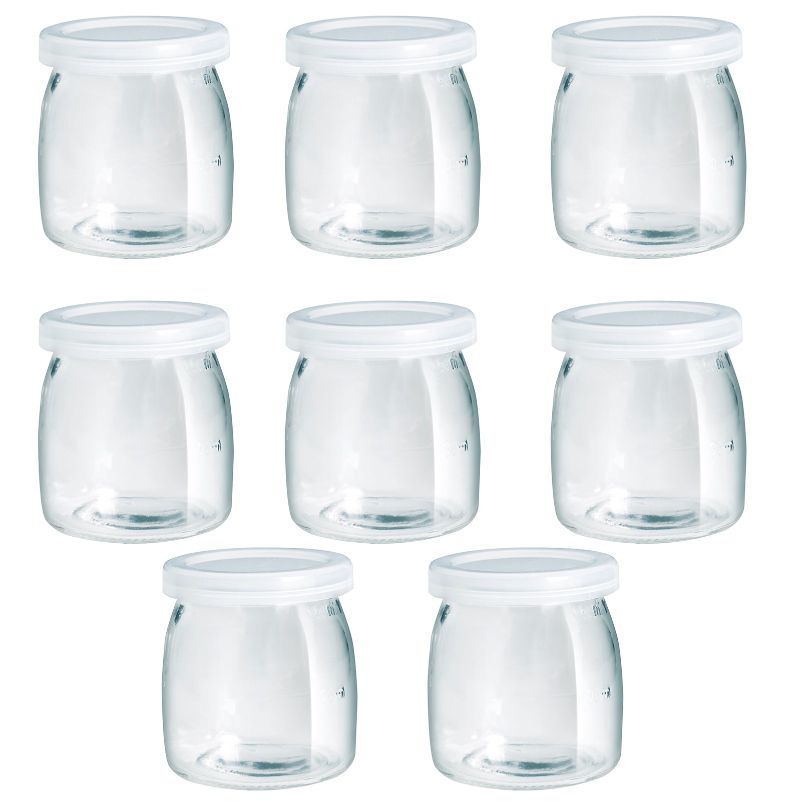 Flora Yoghurt  Glass Jars Pudding Jar with Lid Clear Glass Jar for Homemade Yogur-Designed for FL-YME-715 Yoghurt Maker Machine - AU Stock