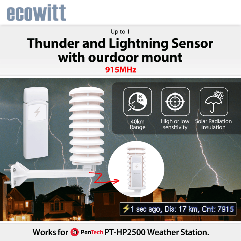 PanTech Weather Station Thunder Lightning Sensor design for PanTech Weather Station PT-HP2500 with 915MHz