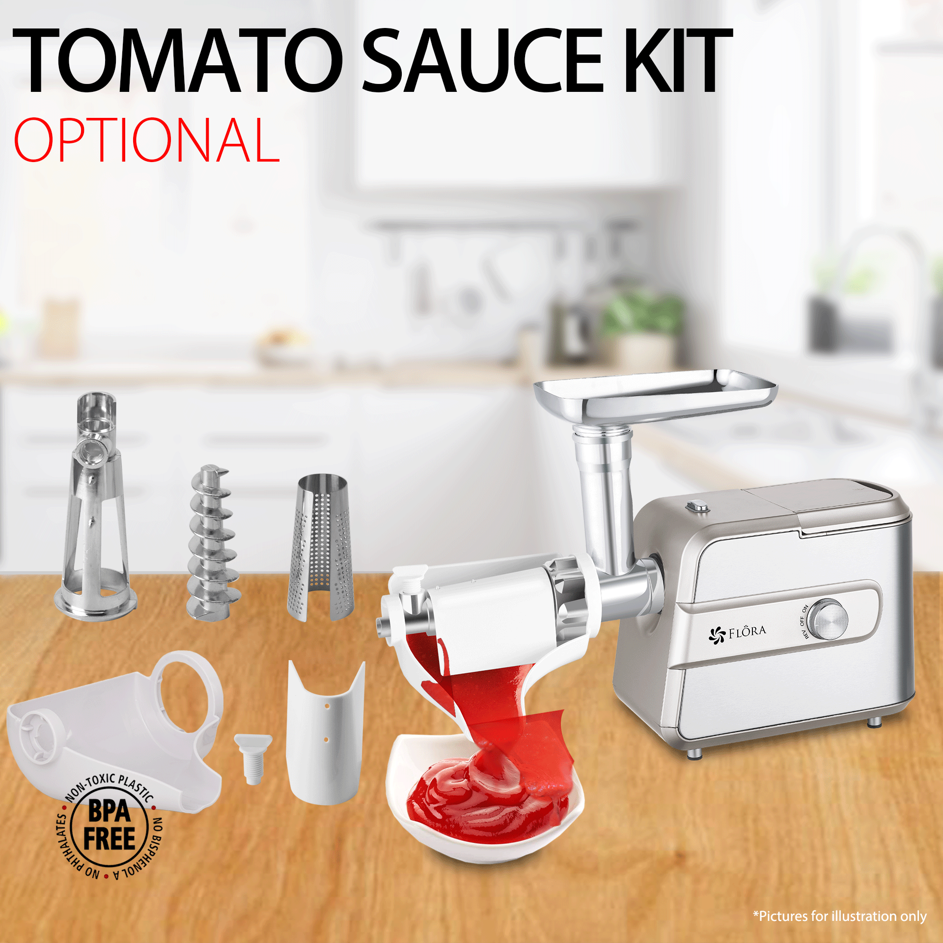 Flora Max 3000W Electric Meat Mincer Sausage Maker Slicer Shredder Tomato Sauce - AU STOCK