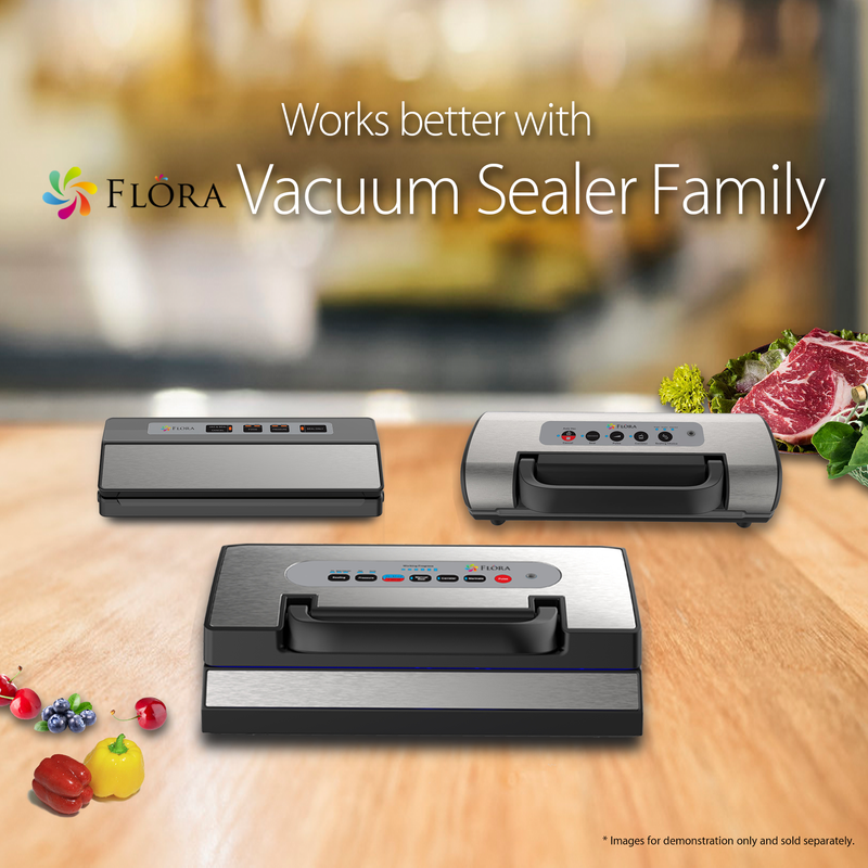 Flora Food Vacuum Sealer Bag Roll Storage Saver Seal rolls 6M 22cm or 28cm.