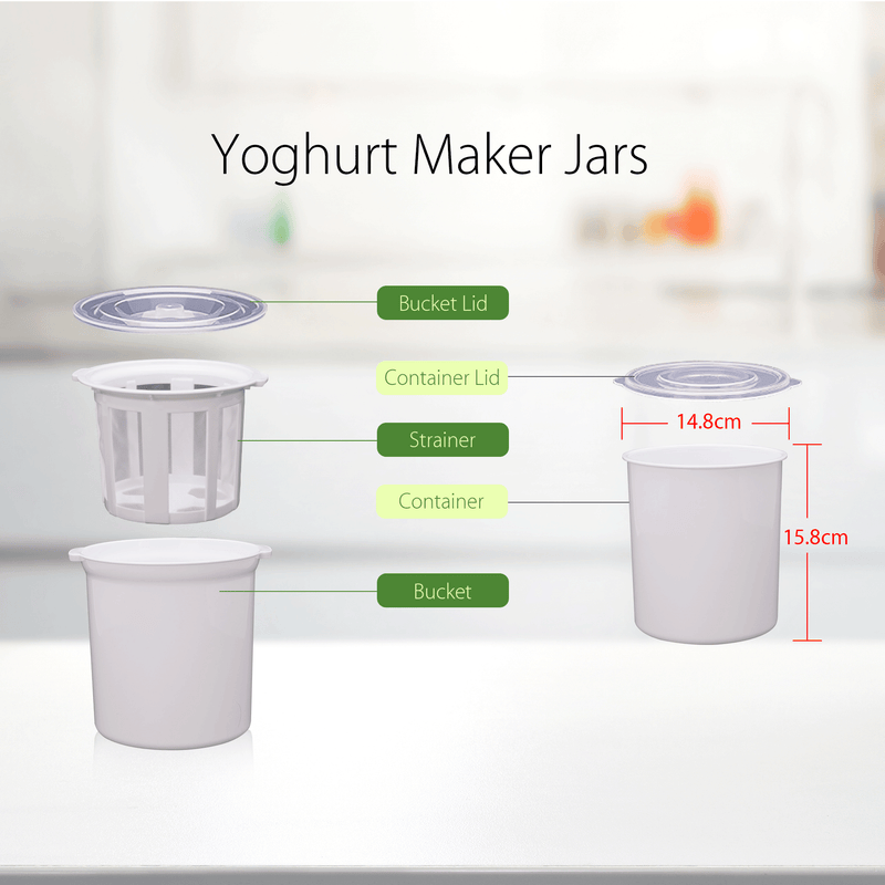 Flora Yoghurt Maker Jar for Homemade Greek Yogurt Natto Rice Wine Maker Food Safe